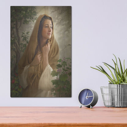 Luxe Metal Art 'Mary Kept All These Things' by Howard Lyon, Metal Wall Art,12x16