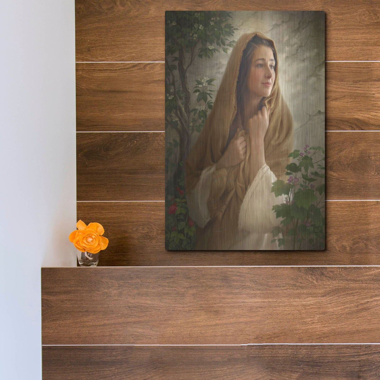 Luxe Metal Art 'Mary Kept All These Things' by Howard Lyon, Metal Wall Art,12x16