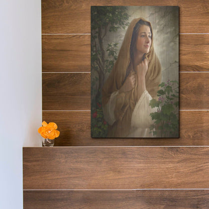 Luxe Metal Art 'Mary Kept All These Things' by Howard Lyon, Metal Wall Art,12x16