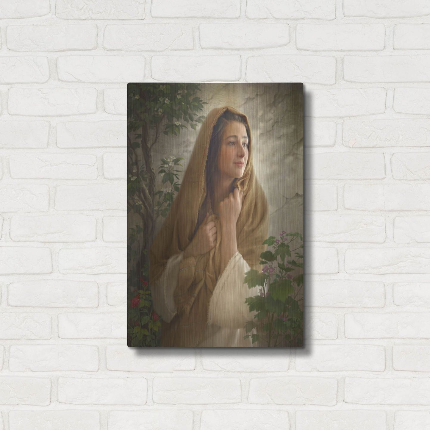 Luxe Metal Art 'Mary Kept All These Things' by Howard Lyon, Metal Wall Art,16x24