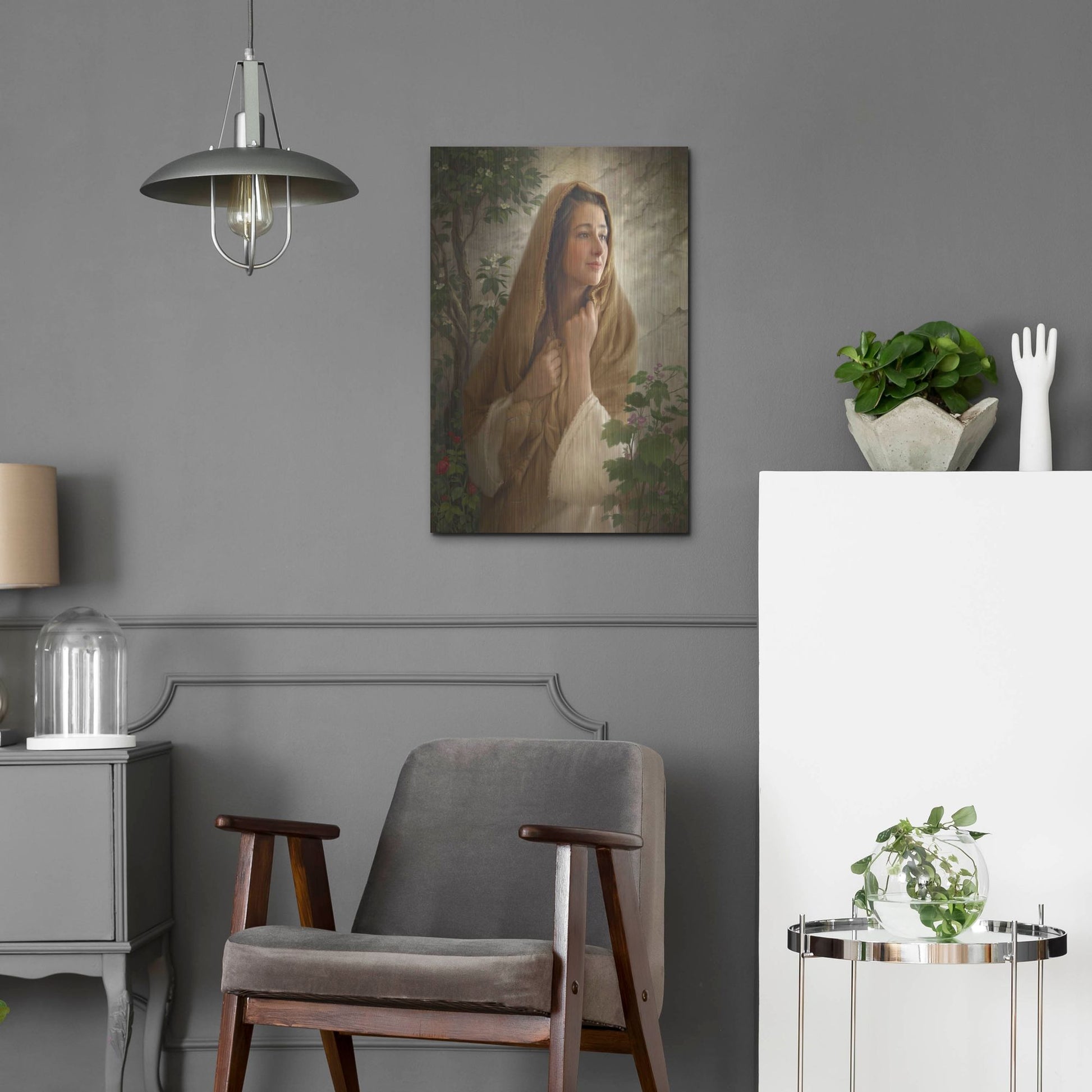 Luxe Metal Art 'Mary Kept All These Things' by Howard Lyon, Metal Wall Art,16x24