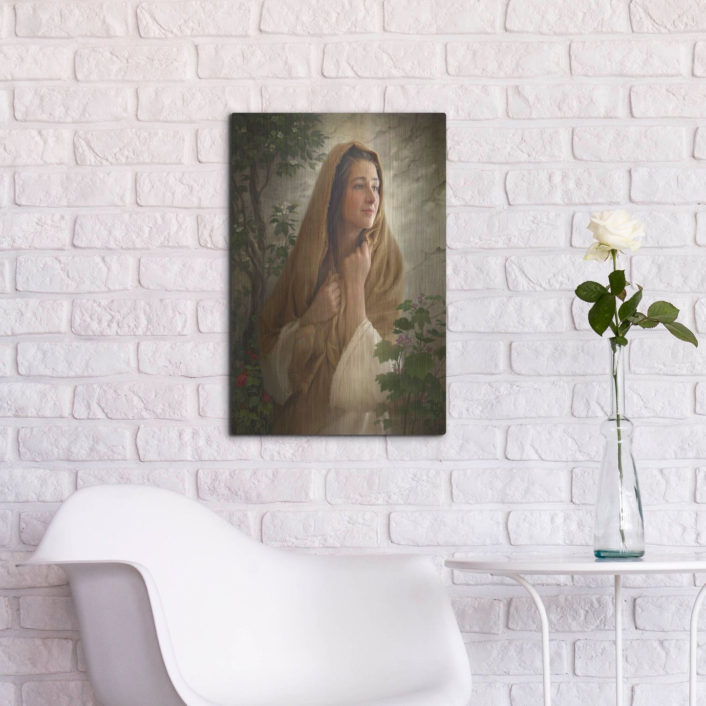 Luxe Metal Art 'Mary Kept All These Things' by Howard Lyon, Metal Wall Art,16x24