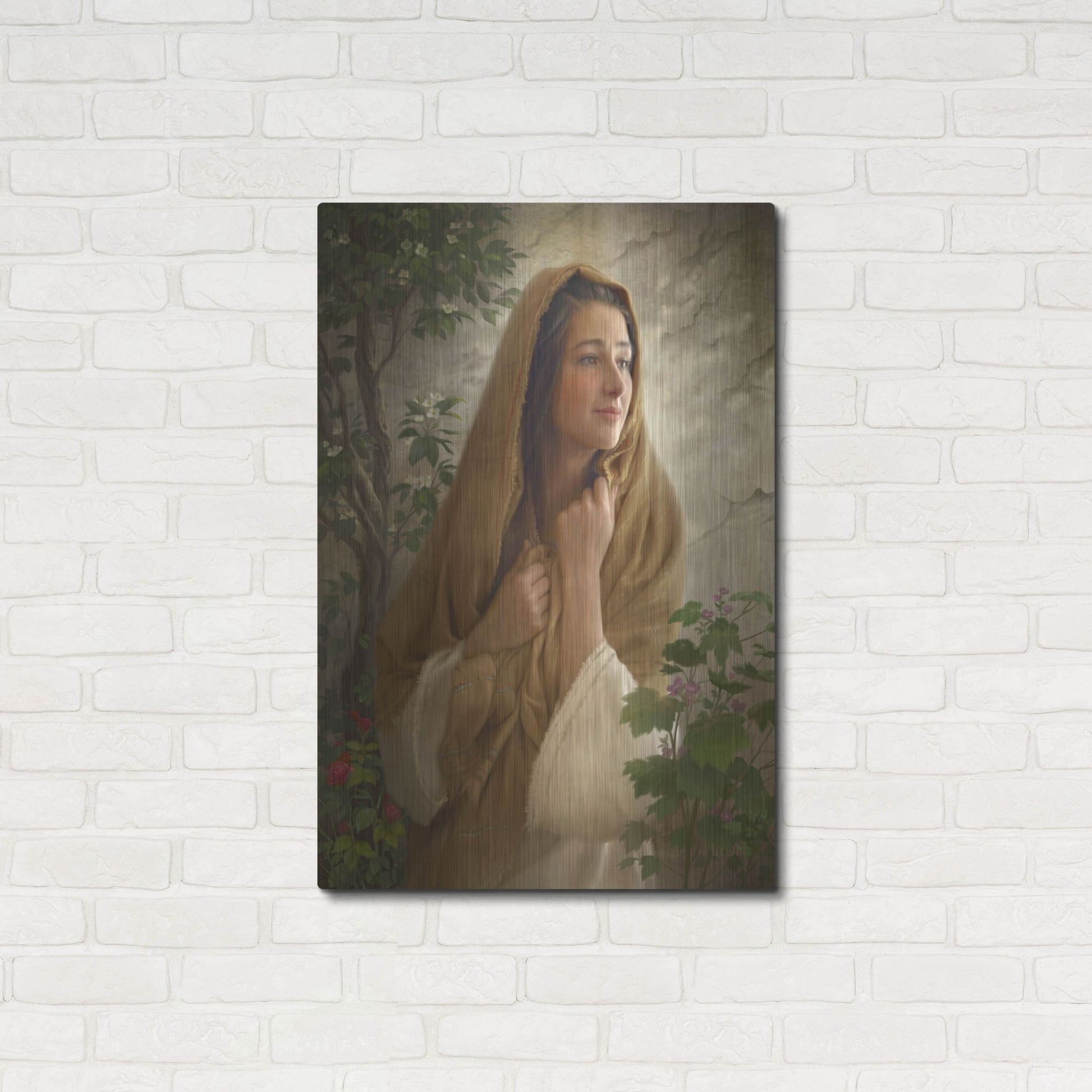 Luxe Metal Art 'Mary Kept All These Things' by Howard Lyon, Metal Wall Art,24x36