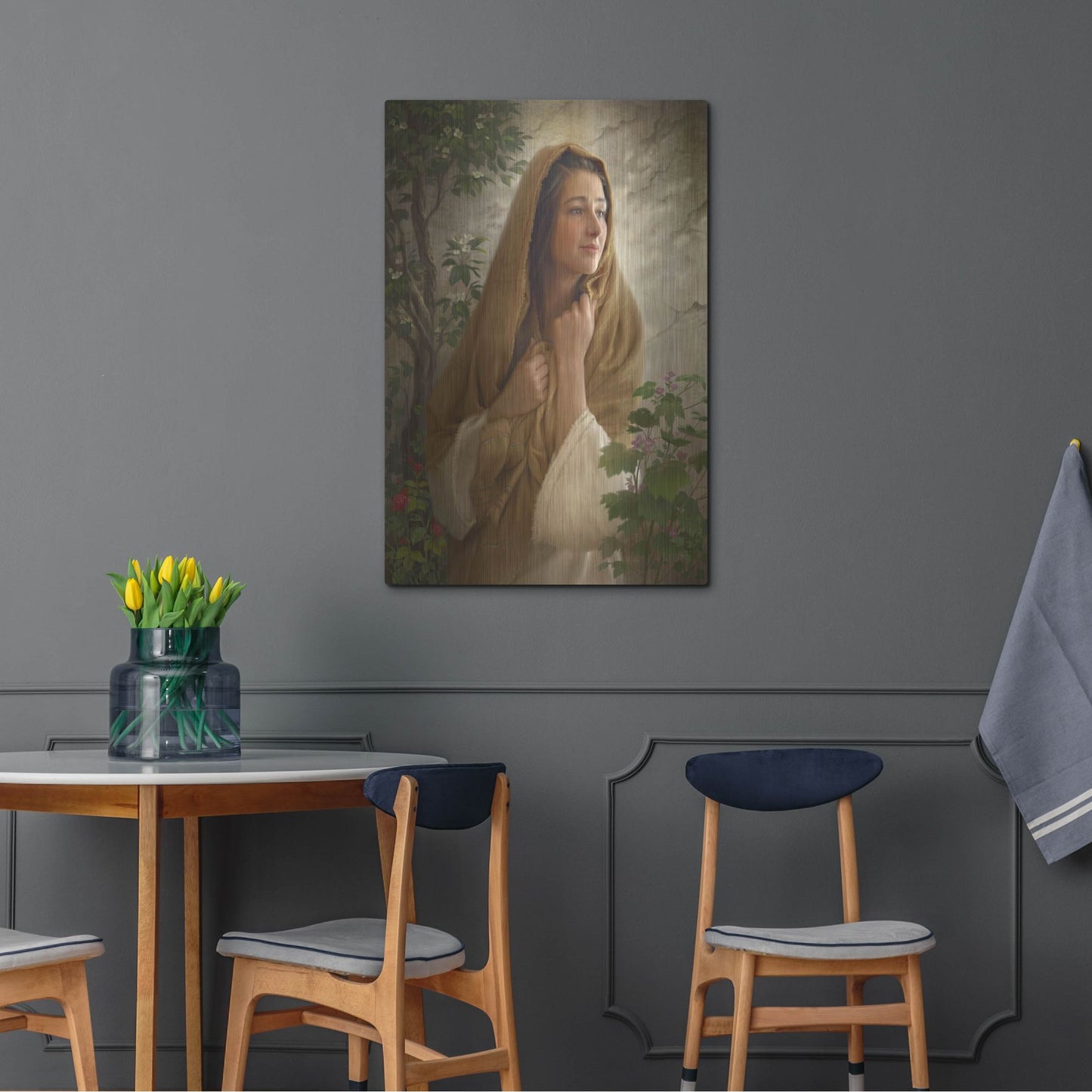 Luxe Metal Art 'Mary Kept All These Things' by Howard Lyon, Metal Wall Art,24x36