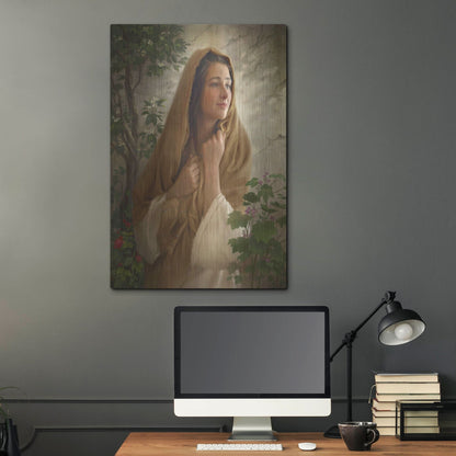 Luxe Metal Art 'Mary Kept All These Things' by Howard Lyon, Metal Wall Art,24x36