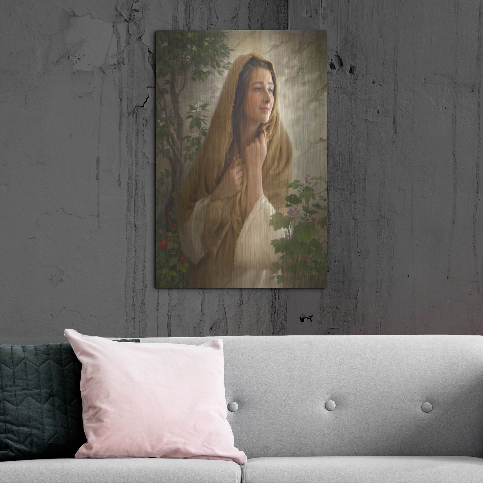 Luxe Metal Art 'Mary Kept All These Things' by Howard Lyon, Metal Wall Art,24x36