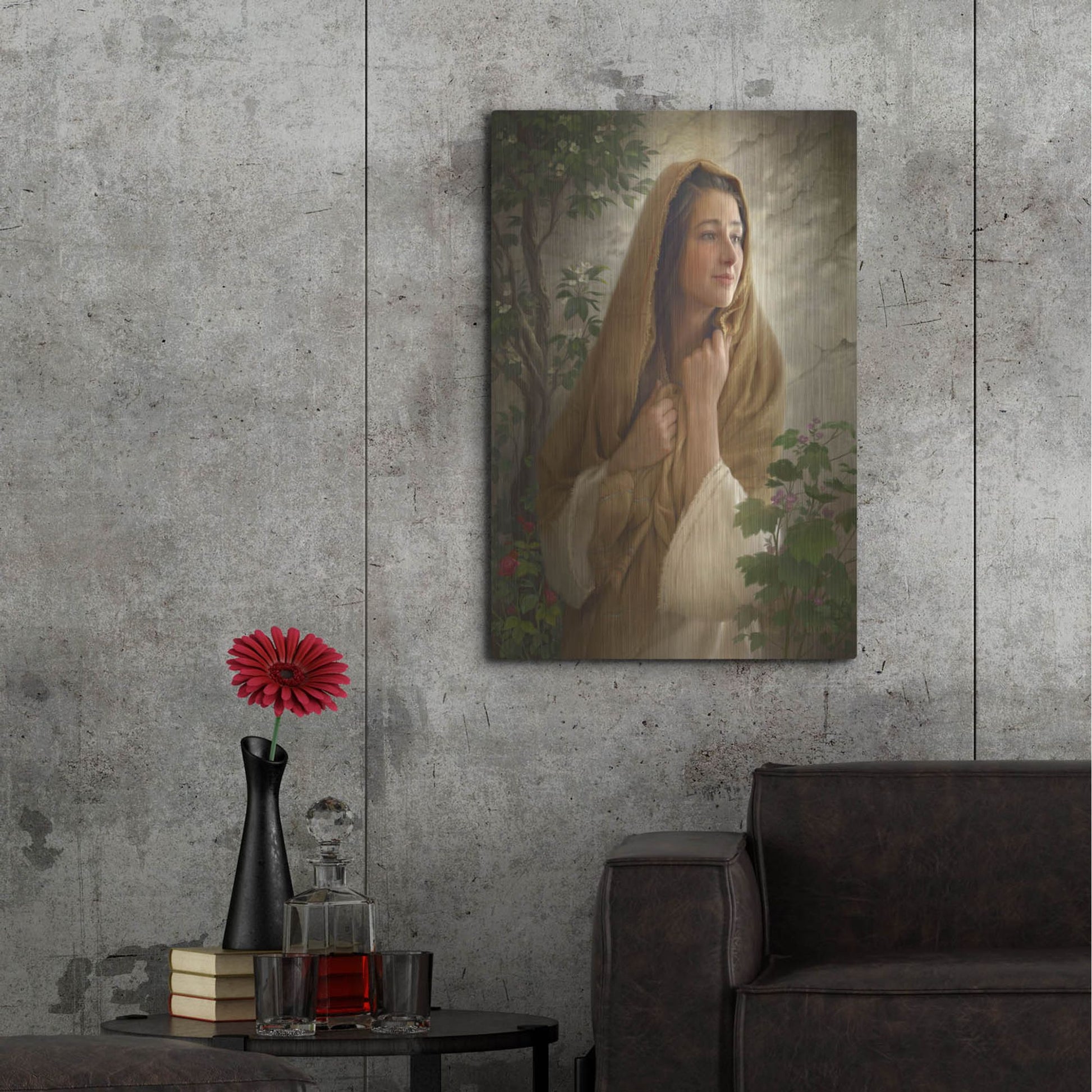 Luxe Metal Art 'Mary Kept All These Things' by Howard Lyon, Metal Wall Art,24x36