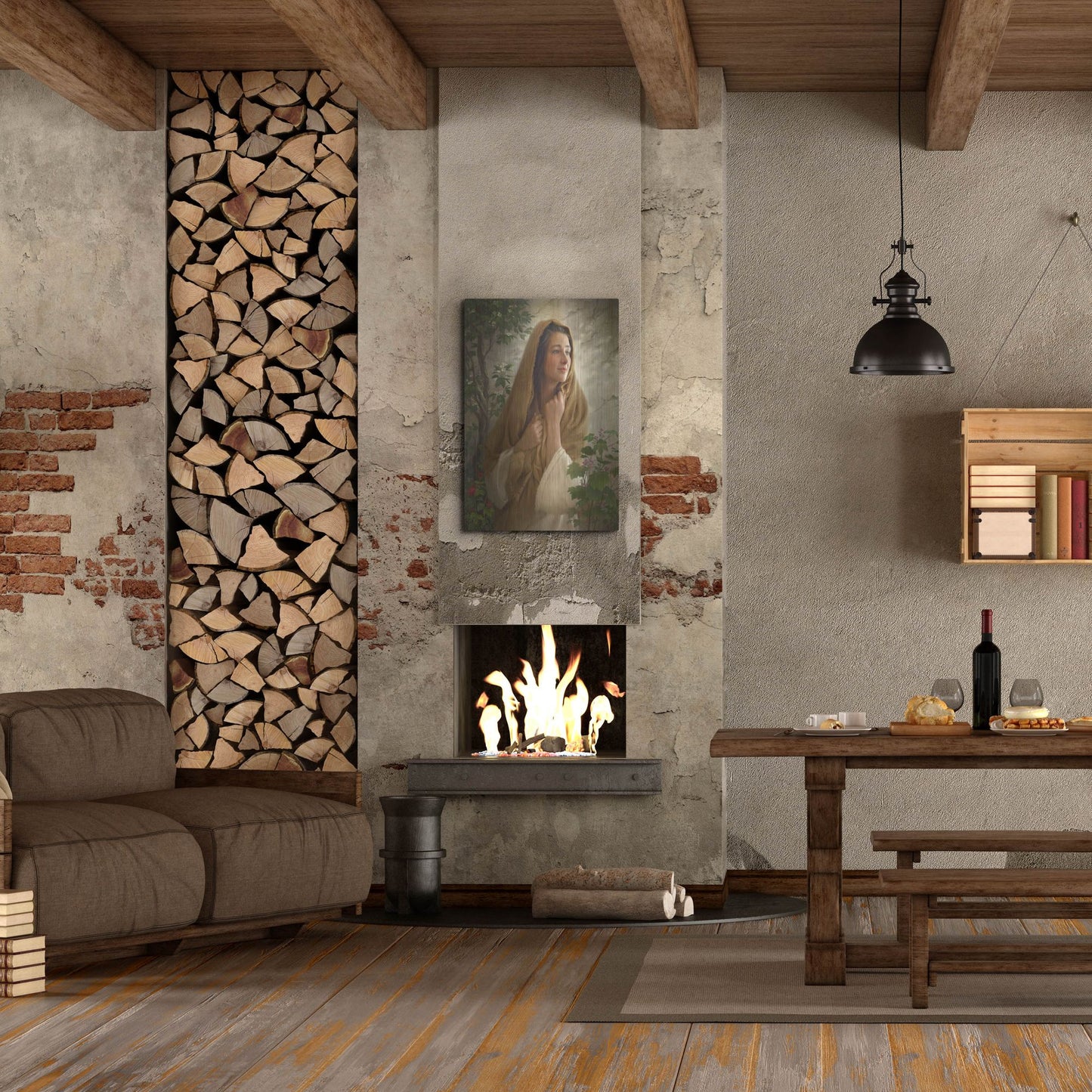 Luxe Metal Art 'Mary Kept All These Things' by Howard Lyon, Metal Wall Art,24x36