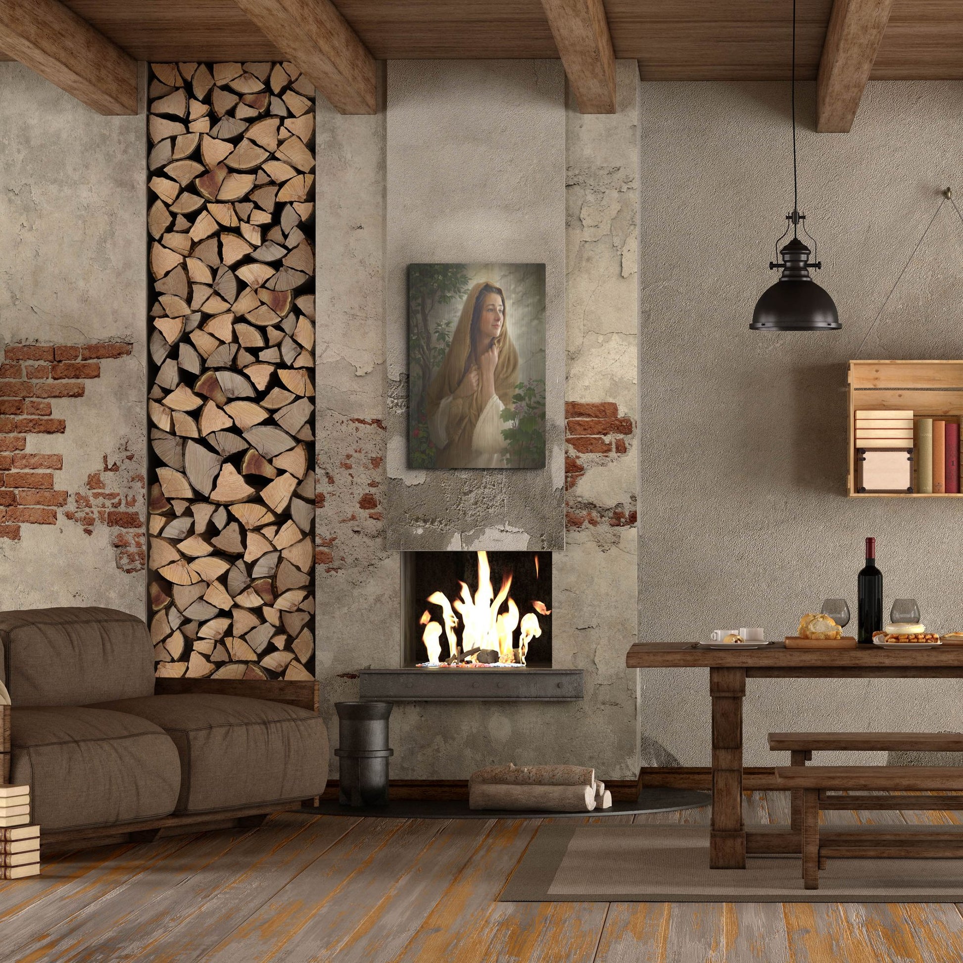 Luxe Metal Art 'Mary Kept All These Things' by Howard Lyon, Metal Wall Art,24x36