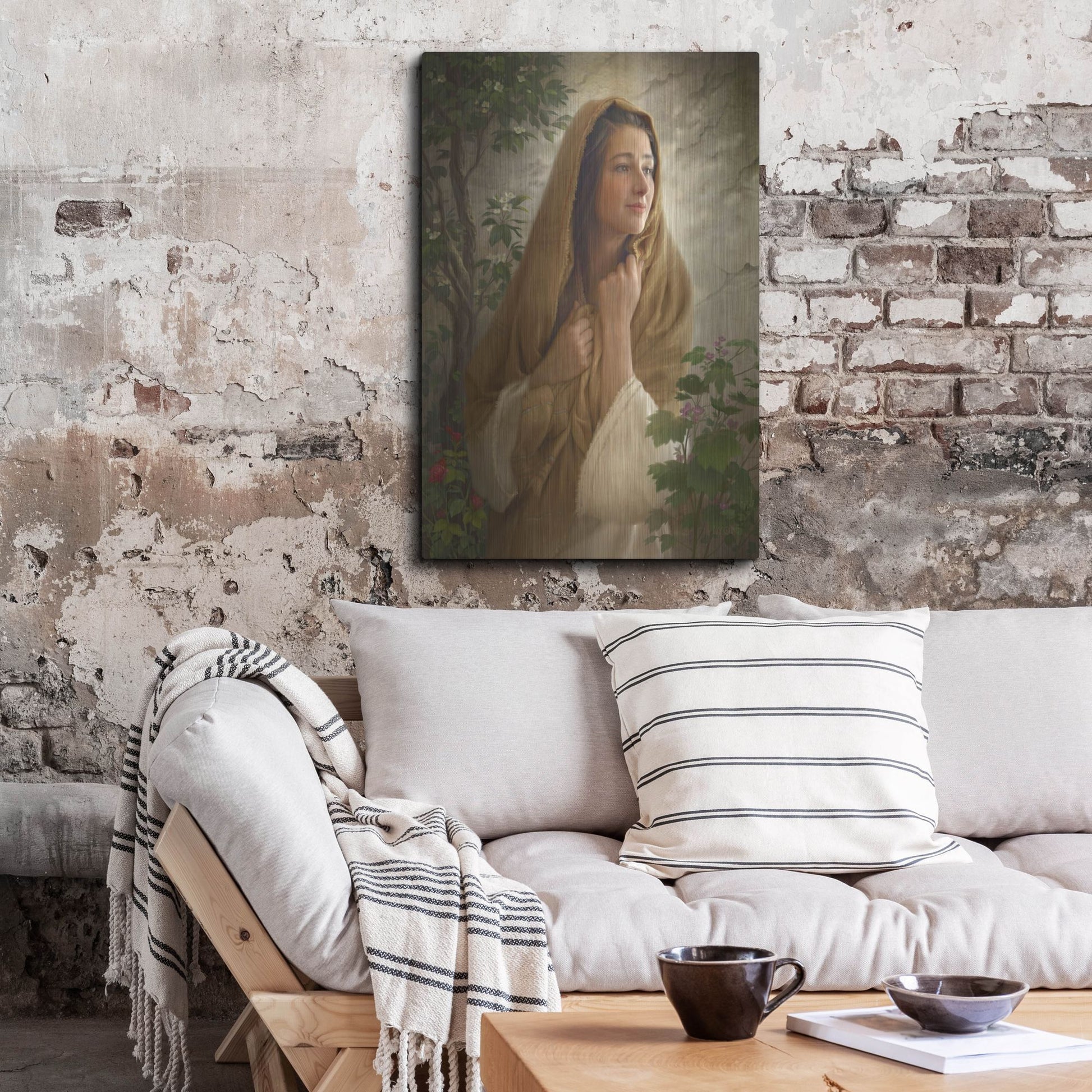 Luxe Metal Art 'Mary Kept All These Things' by Howard Lyon, Metal Wall Art,24x36