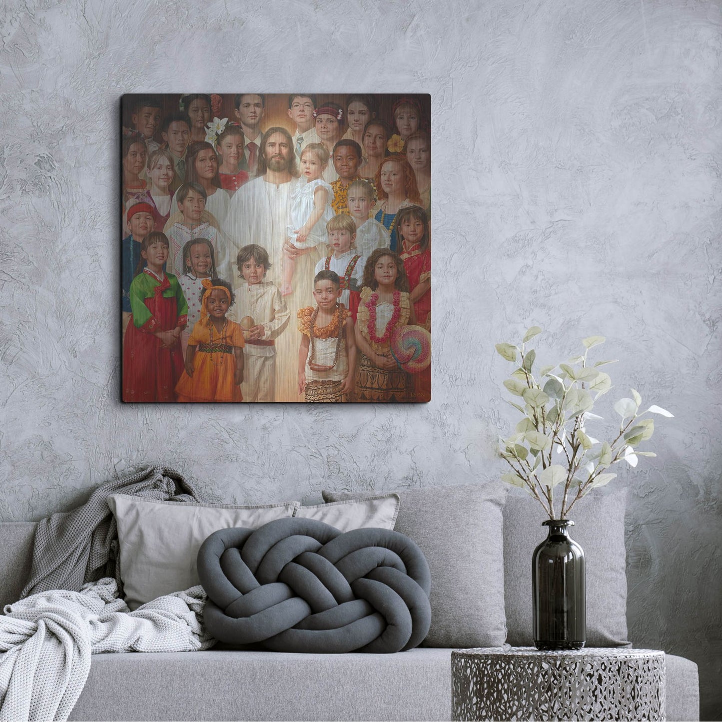 Luxe Metal Art 'I Am a Child of God' by Howard Lyon, Metal Wall Art,36x36