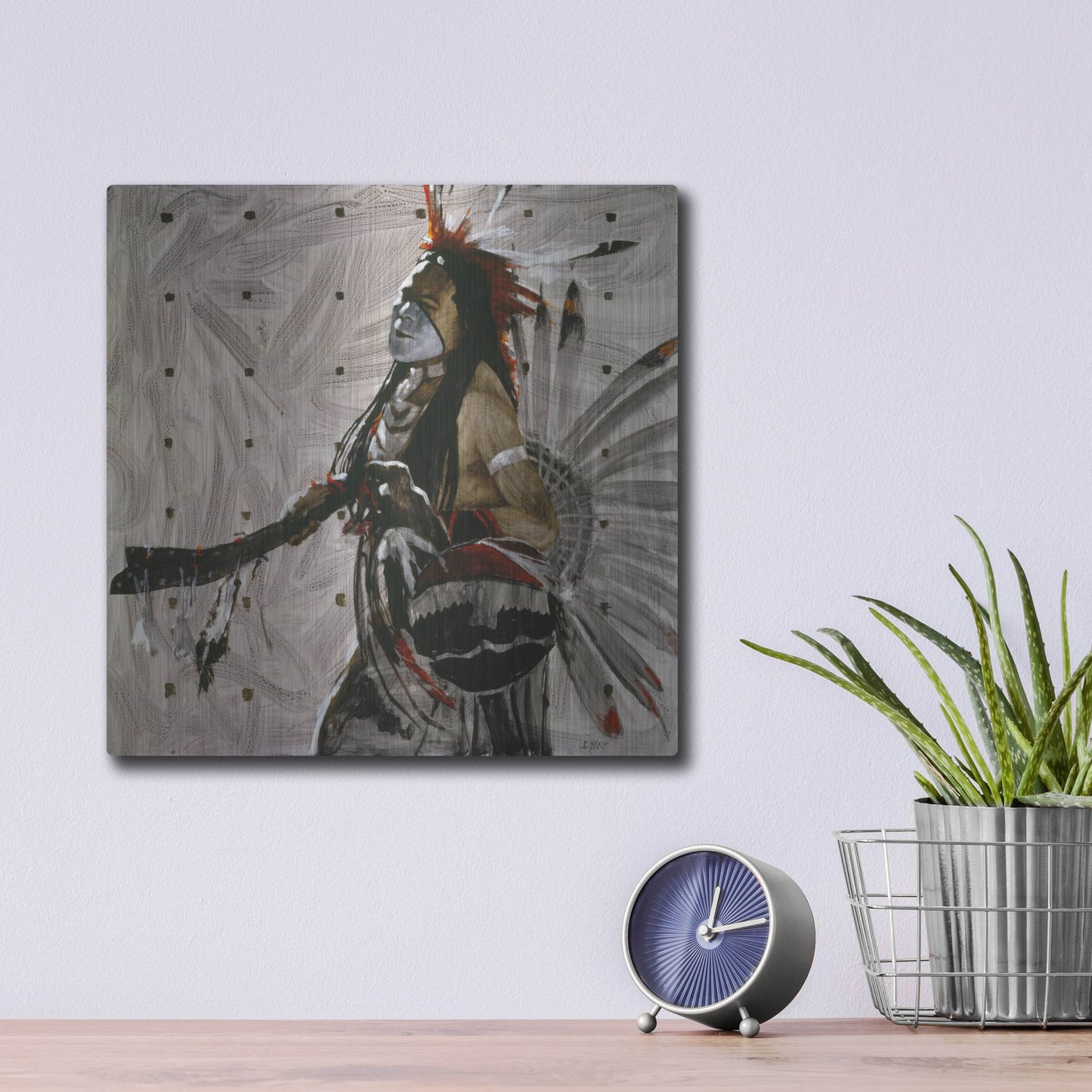 Luxe Metal Art 'Ben Yahola' by J. E. Knauf, Metal Wall Art,12x12