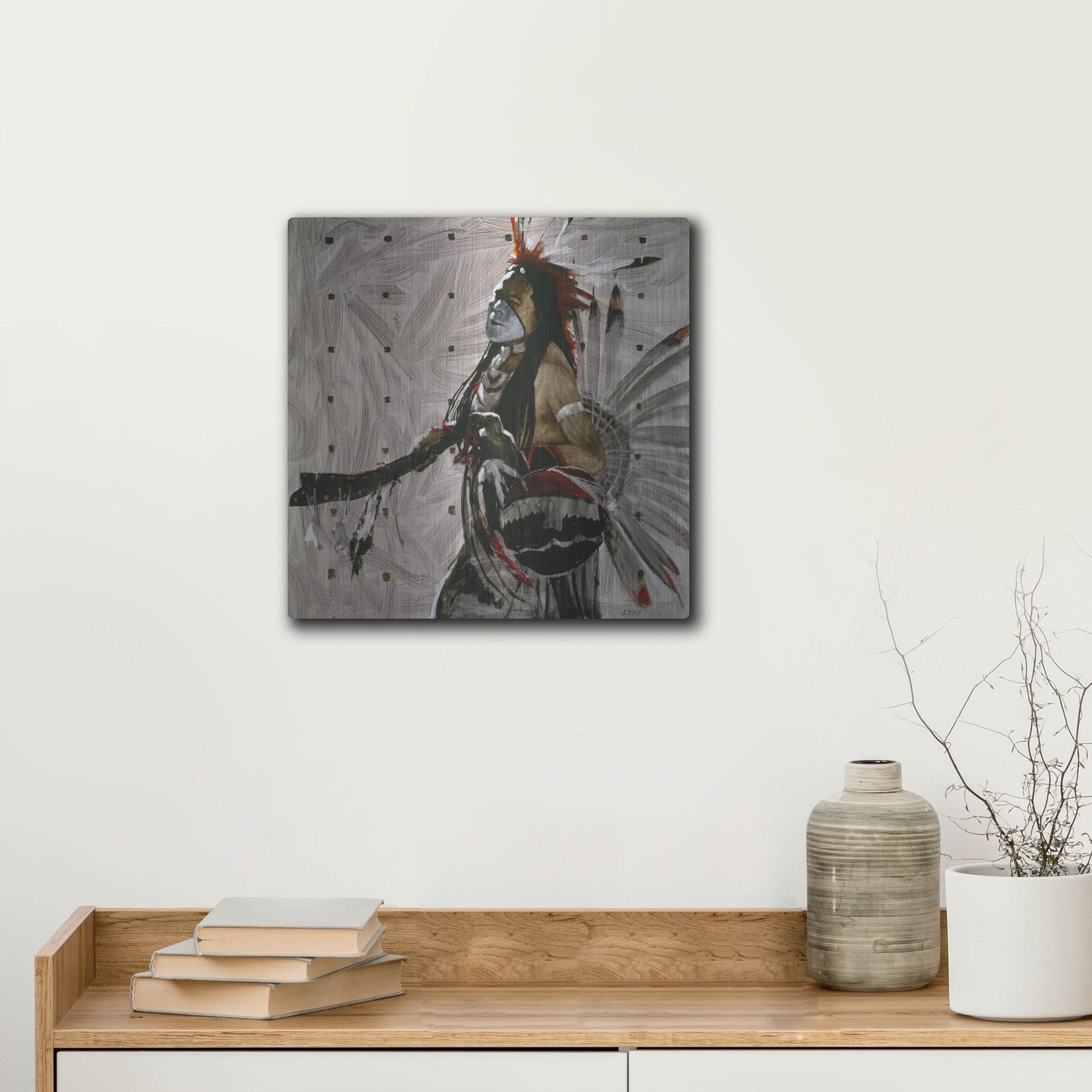 Luxe Metal Art 'Ben Yahola' by J. E. Knauf, Metal Wall Art,12x12