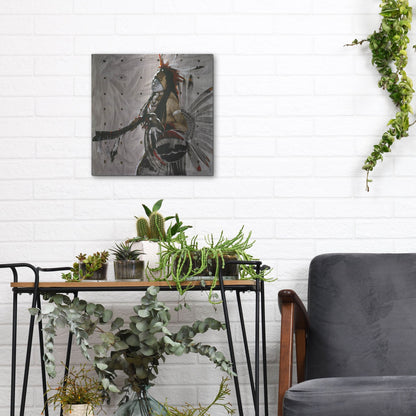 Luxe Metal Art 'Ben Yahola' by J. E. Knauf, Metal Wall Art,12x12