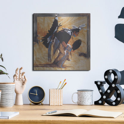 Luxe Metal Art 'D. Looking Glass' by J. E. Knauf, Metal Wall Art,12x12