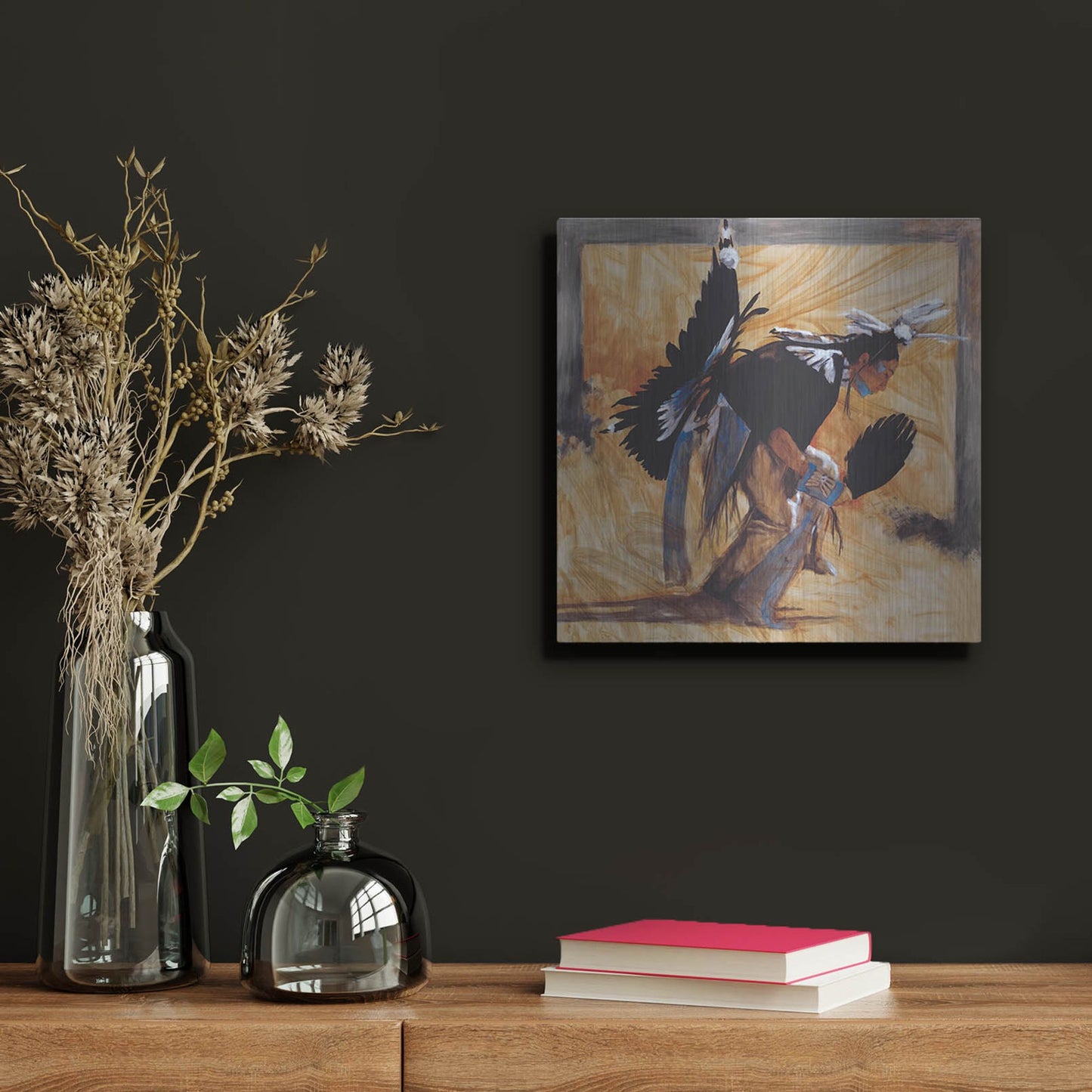 Luxe Metal Art 'D. Looking Glass' by J. E. Knauf, Metal Wall Art,12x12