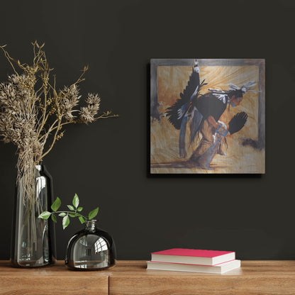 Luxe Metal Art 'D. Looking Glass' by J. E. Knauf, Metal Wall Art,12x12