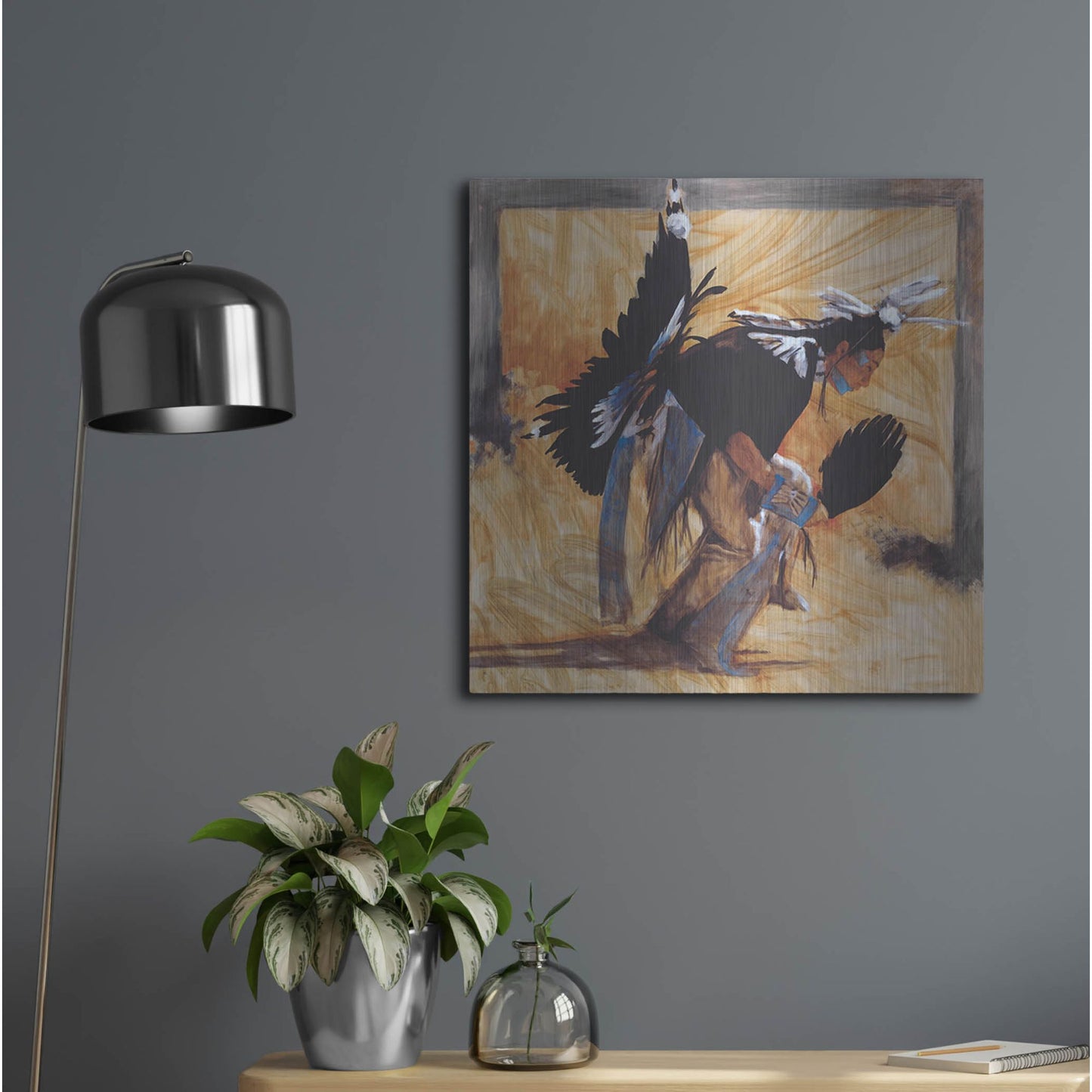 Luxe Metal Art 'D. Looking Glass' by J. E. Knauf, Metal Wall Art,24x24