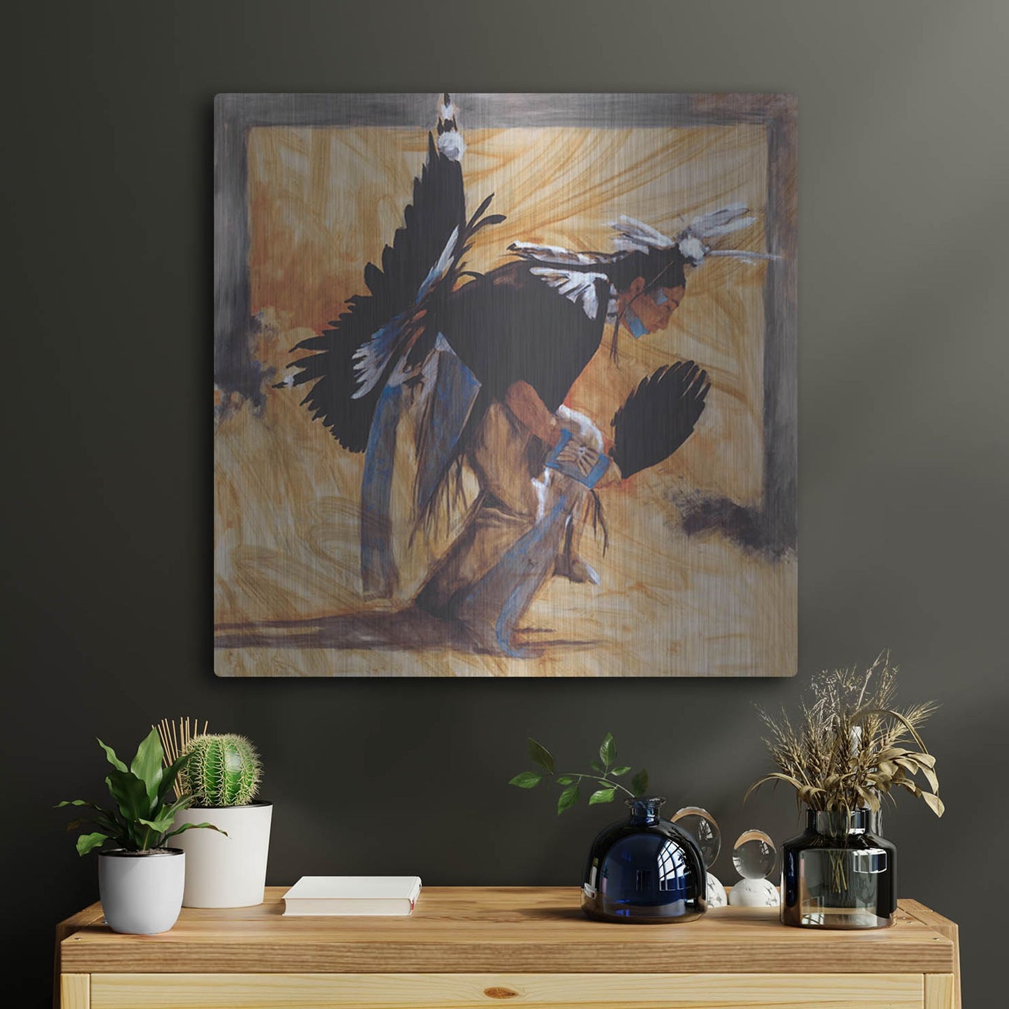 Luxe Metal Art 'D. Looking Glass' by J. E. Knauf, Metal Wall Art,24x24