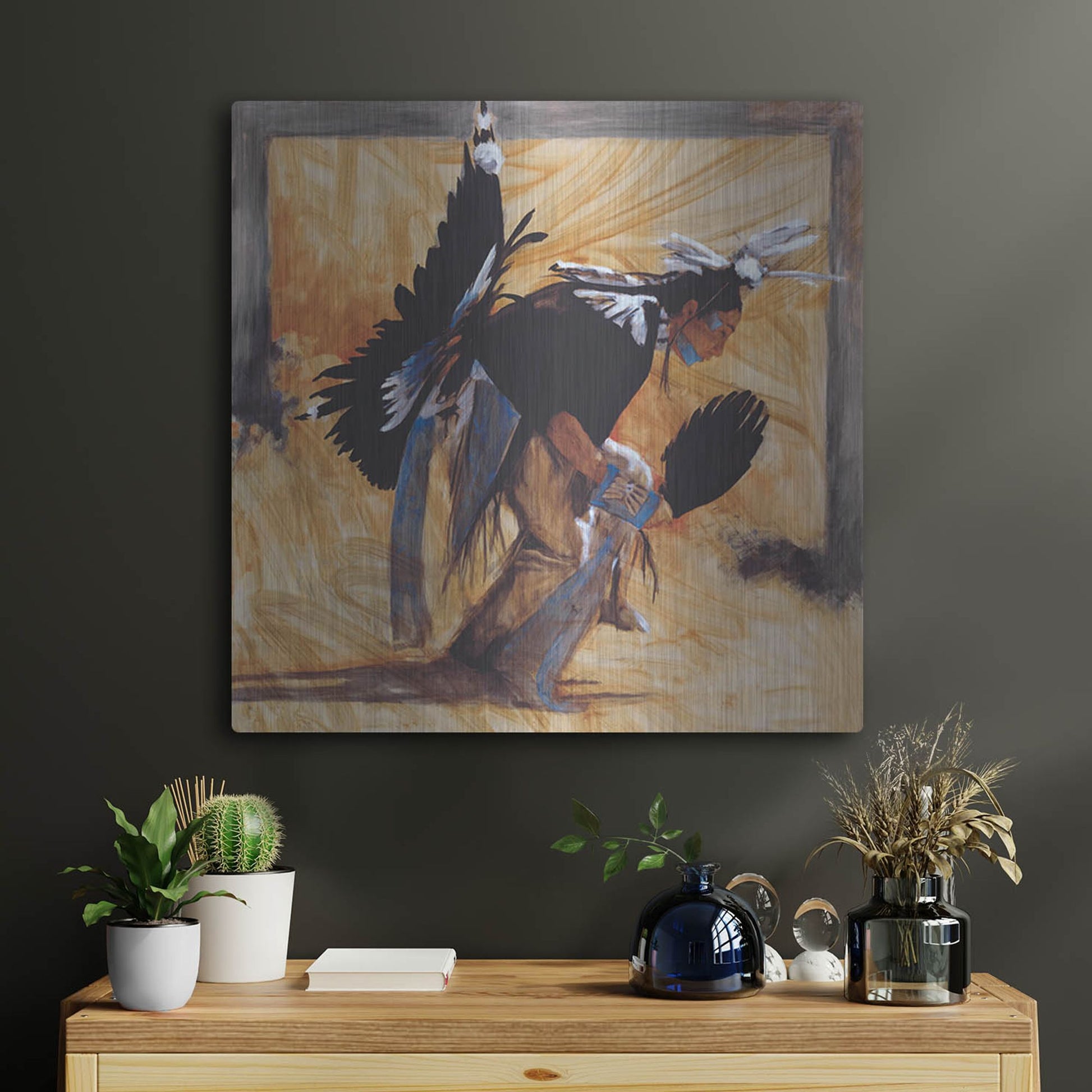 Luxe Metal Art 'D. Looking Glass' by J. E. Knauf, Metal Wall Art,24x24