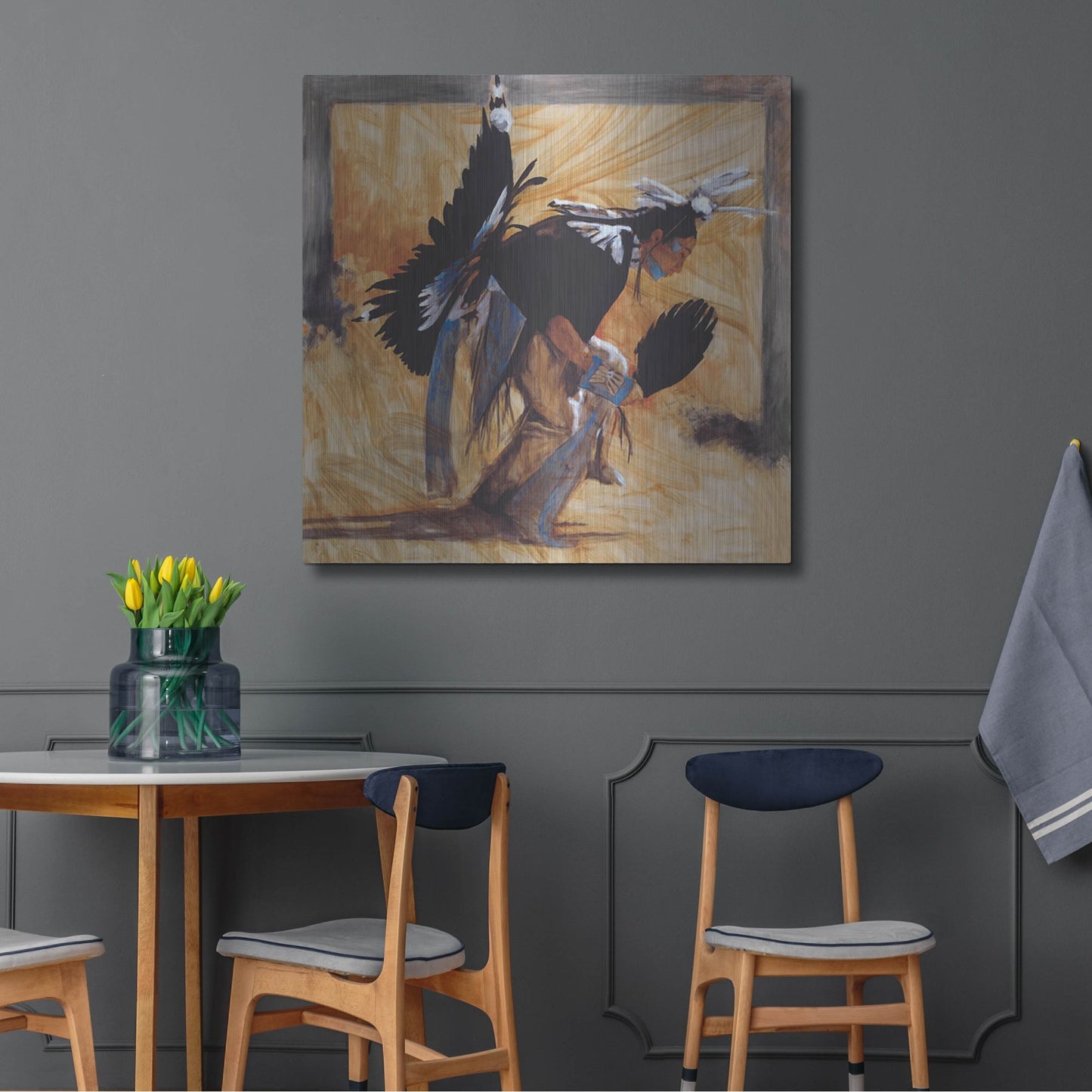 Luxe Metal Art 'D. Looking Glass' by J. E. Knauf, Metal Wall Art,36x36