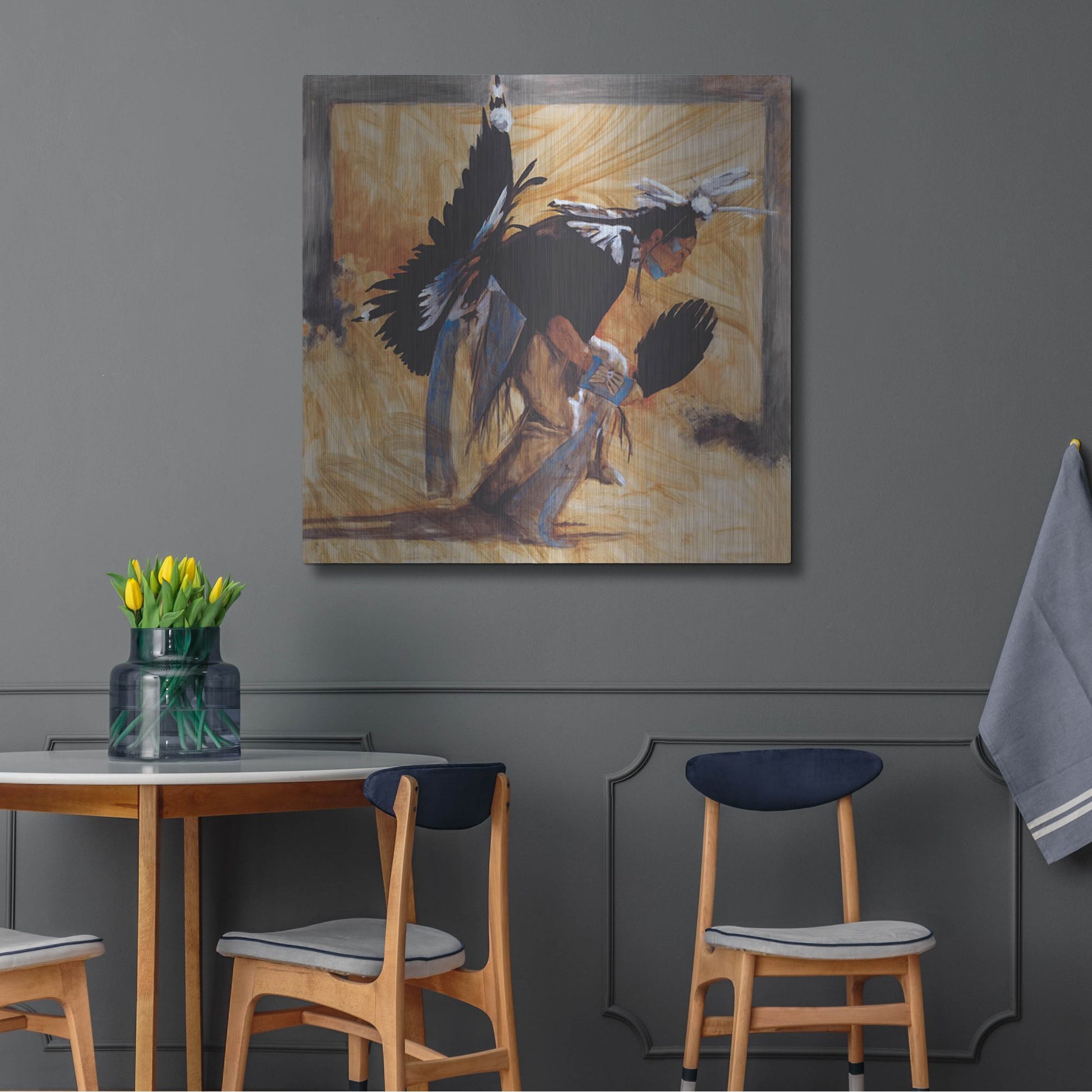 Luxe Metal Art 'D. Looking Glass' by J. E. Knauf, Metal Wall Art,36x36