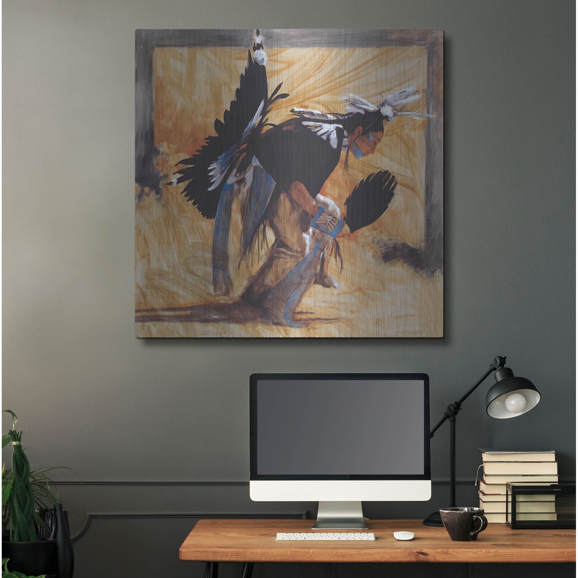 Luxe Metal Art 'D. Looking Glass' by J. E. Knauf, Metal Wall Art,36x36