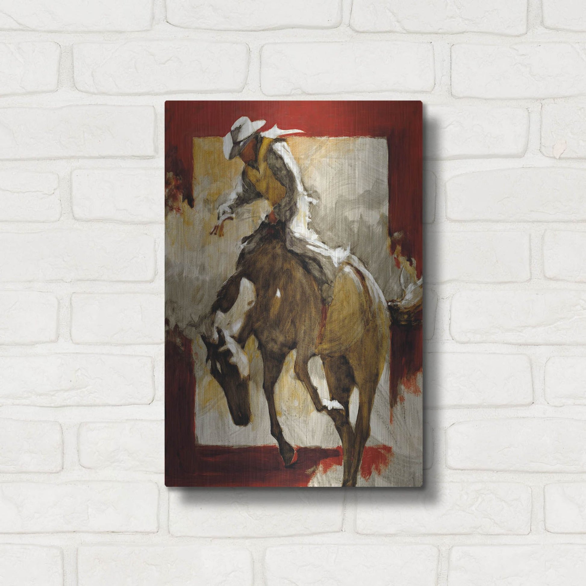 Luxe Metal Art 'Countdown In Red' by J. E. Knauf, Metal Wall Art,12x16