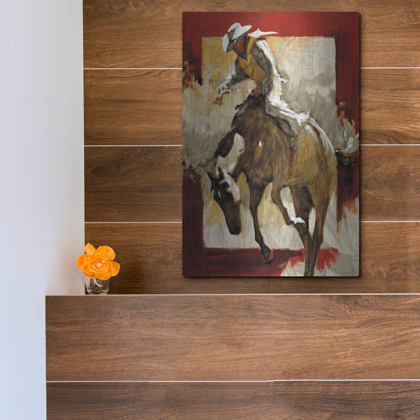 Luxe Metal Art 'Countdown In Red' by J. E. Knauf, Metal Wall Art,12x16