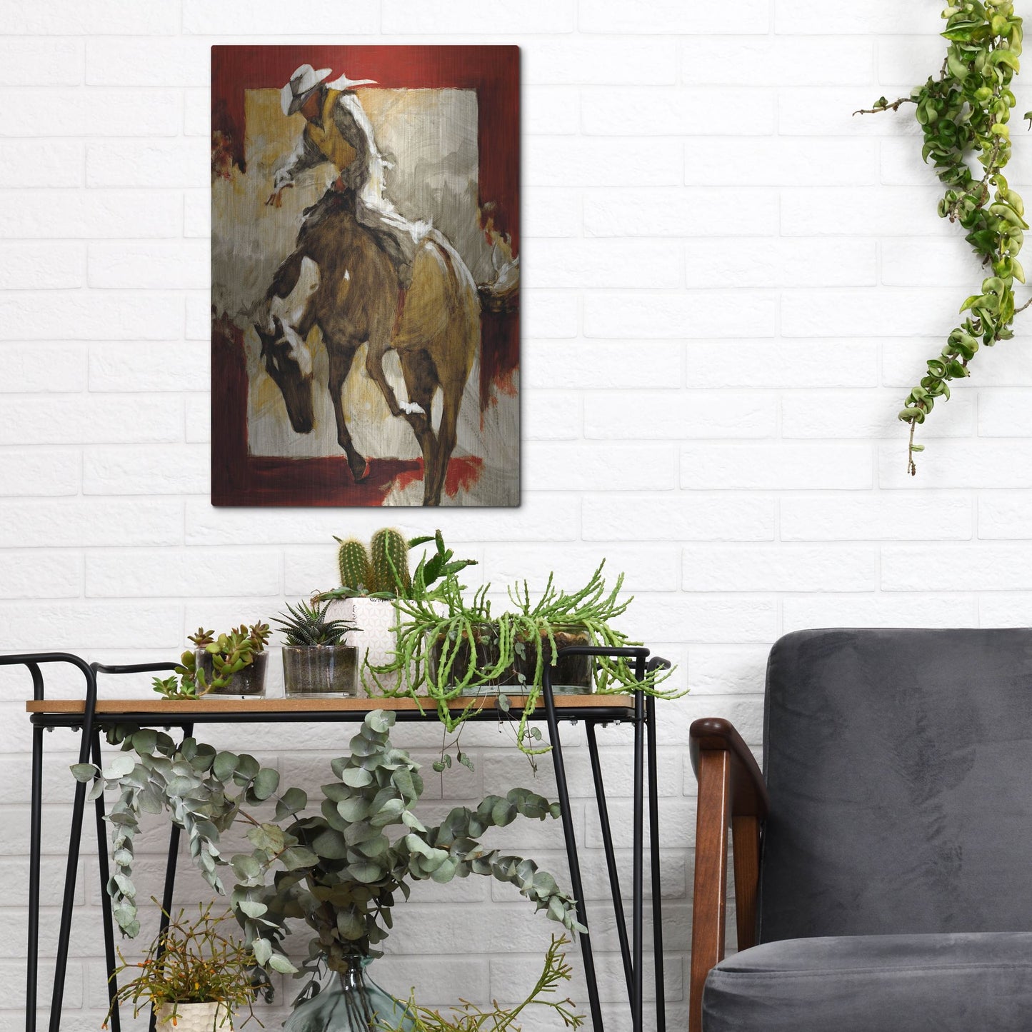 Luxe Metal Art 'Countdown In Red' by J. E. Knauf, Metal Wall Art,12x16