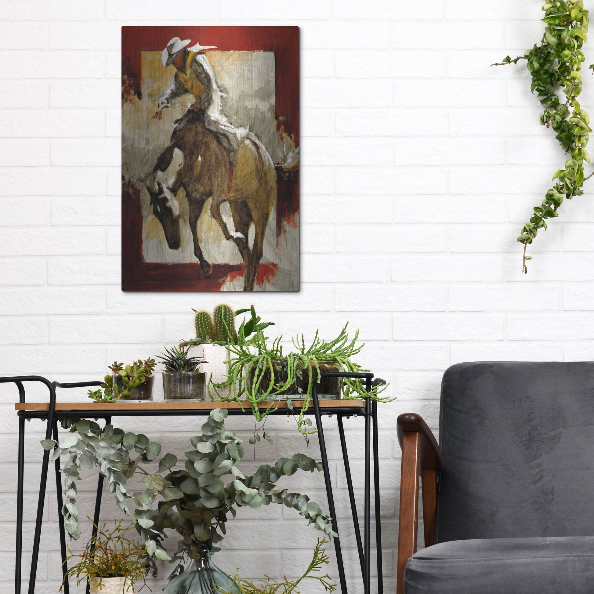 Luxe Metal Art 'Countdown In Red' by J. E. Knauf, Metal Wall Art,12x16