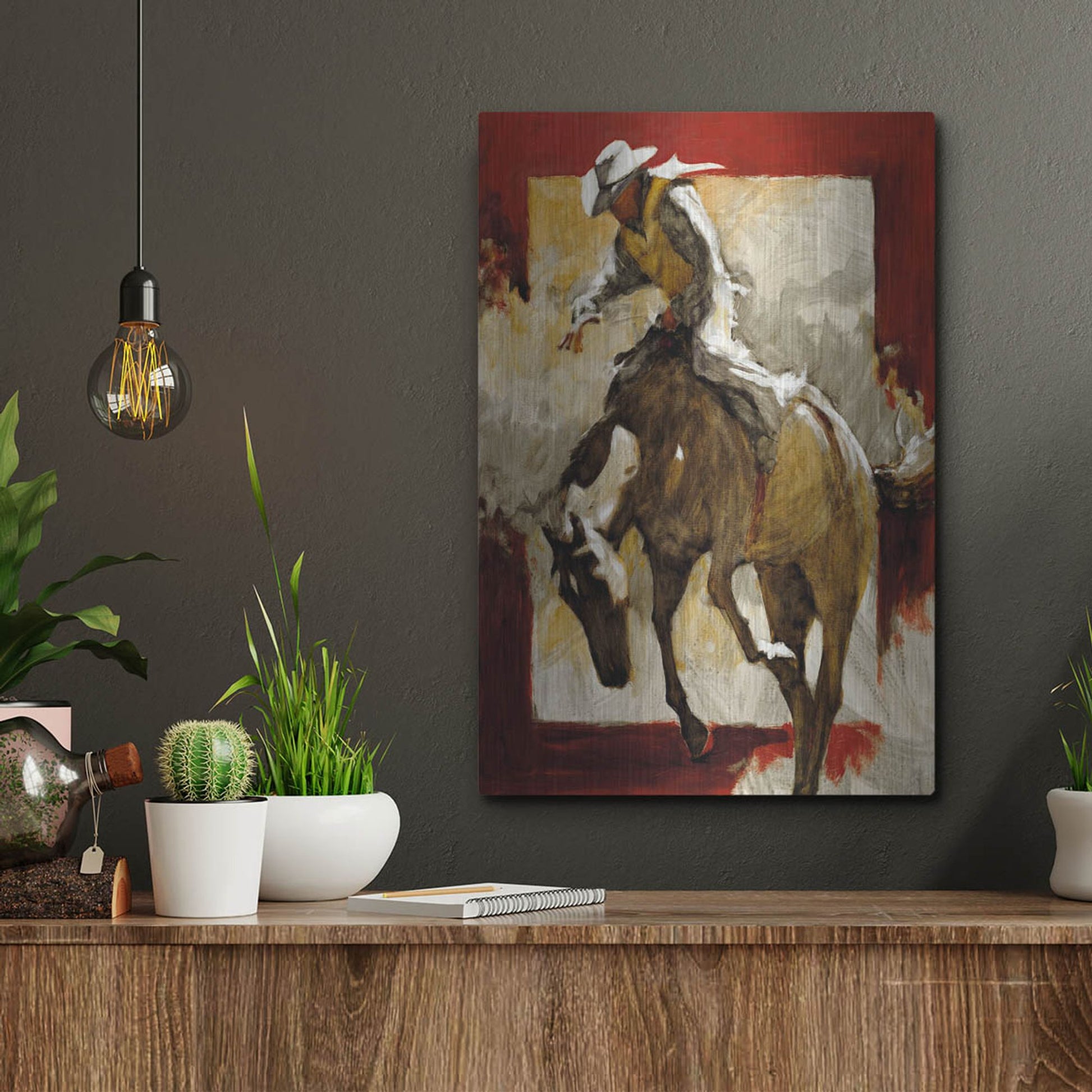 Luxe Metal Art 'Countdown In Red' by J. E. Knauf, Metal Wall Art,12x16