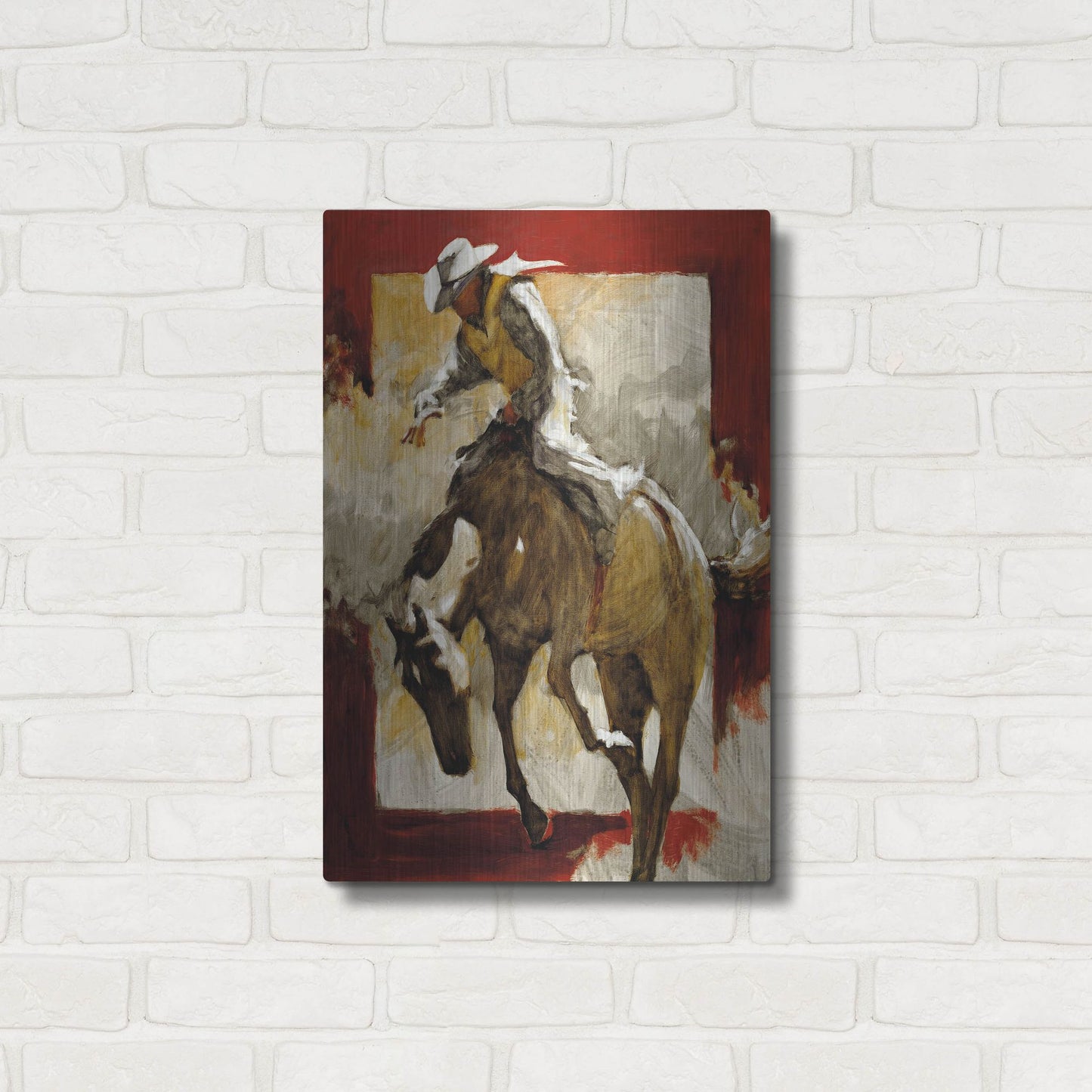 Luxe Metal Art 'Countdown In Red' by J. E. Knauf, Metal Wall Art,16x24