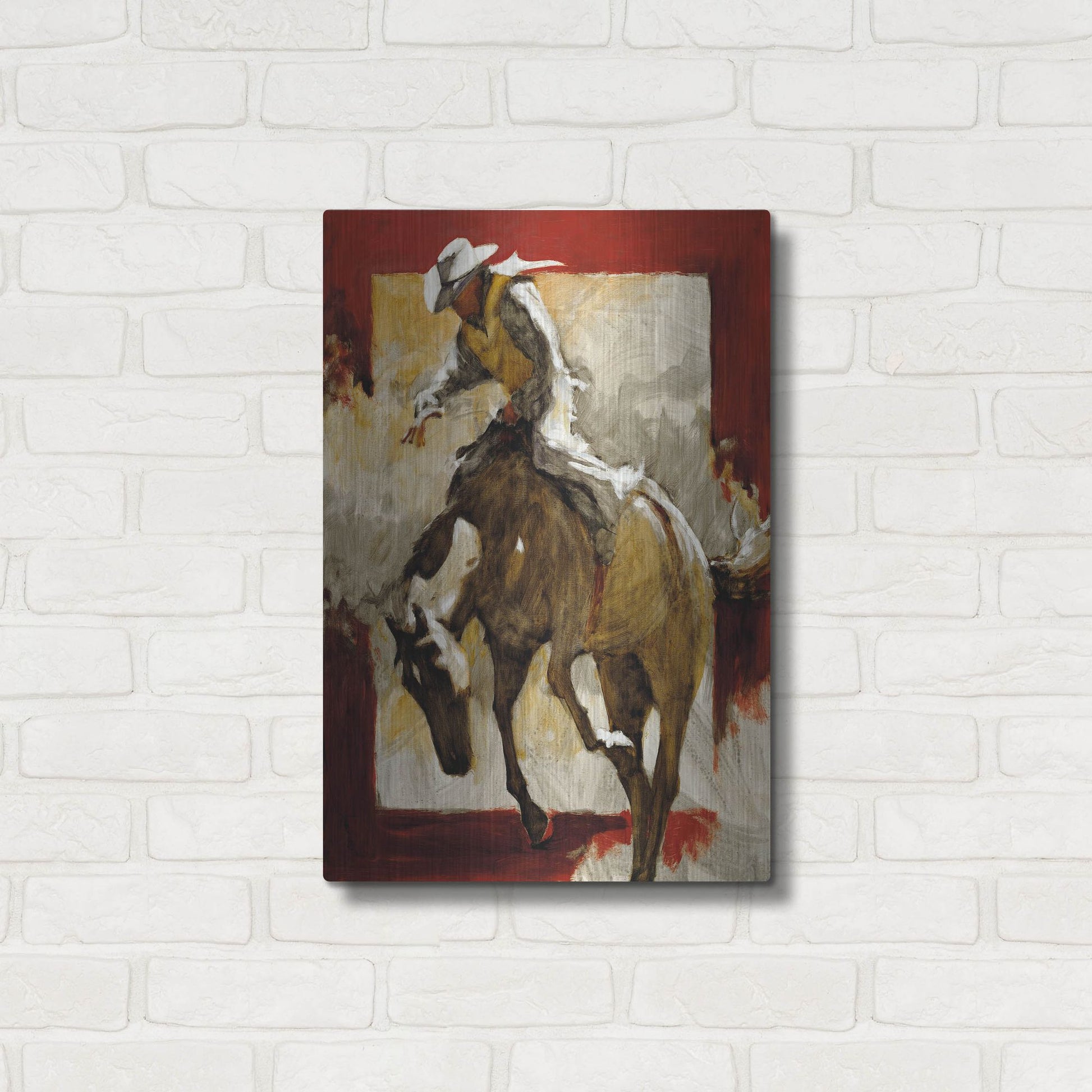 Luxe Metal Art 'Countdown In Red' by J. E. Knauf, Metal Wall Art,16x24