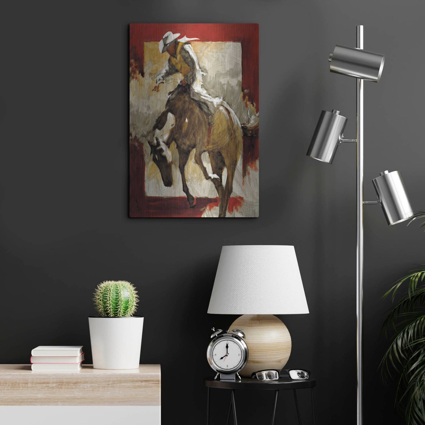 Luxe Metal Art 'Countdown In Red' by J. E. Knauf, Metal Wall Art,16x24