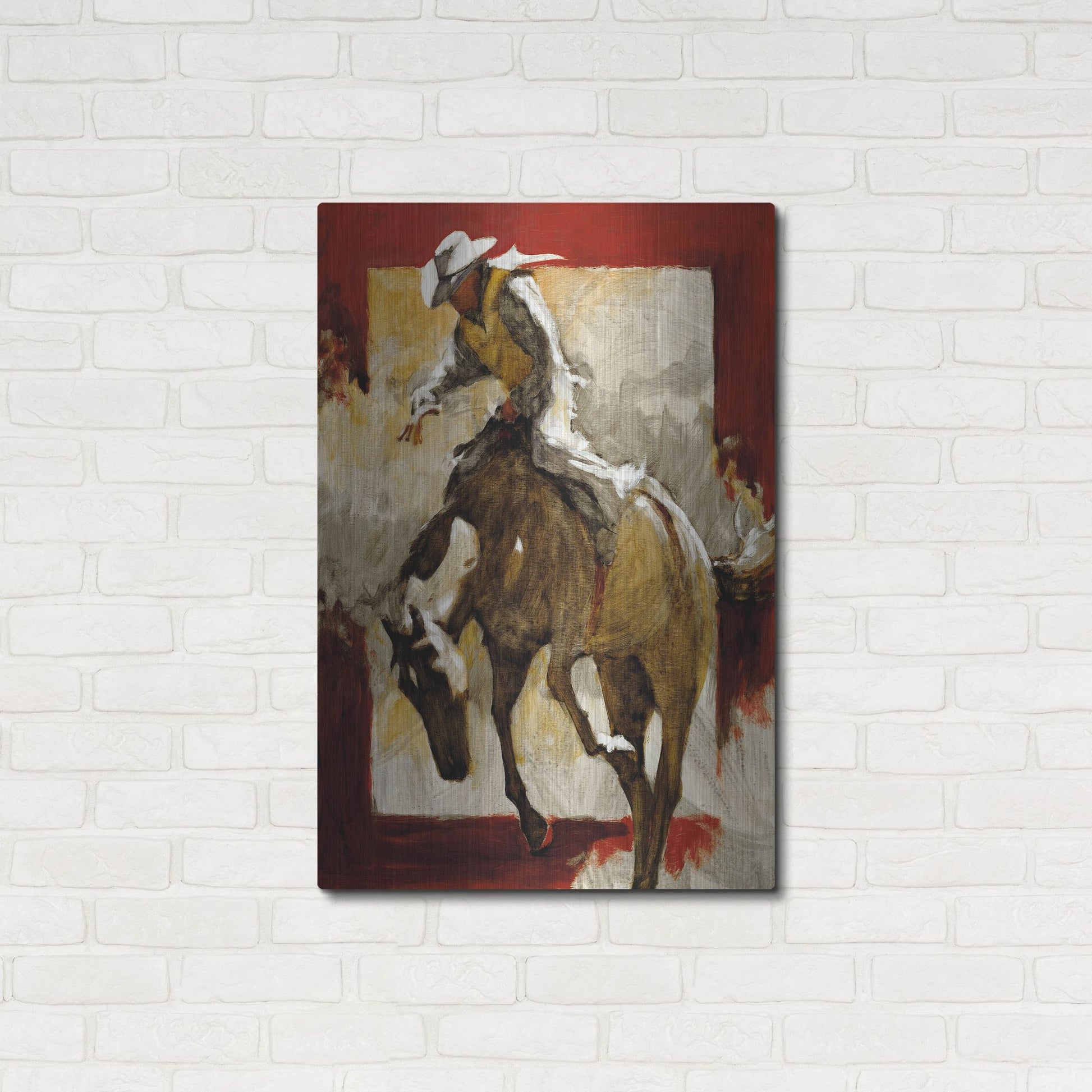 Luxe Metal Art 'Countdown In Red' by J. E. Knauf, Metal Wall Art,24x36