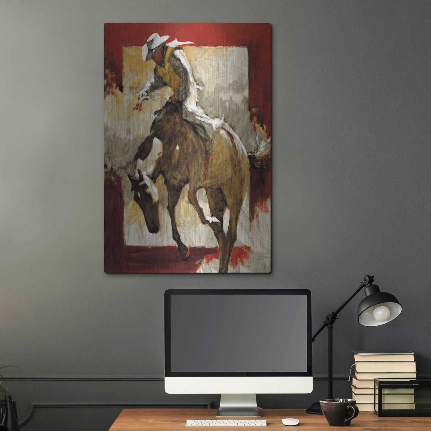 Luxe Metal Art 'Countdown In Red' by J. E. Knauf, Metal Wall Art,24x36