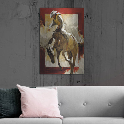 Luxe Metal Art 'Countdown In Red' by J. E. Knauf, Metal Wall Art,24x36