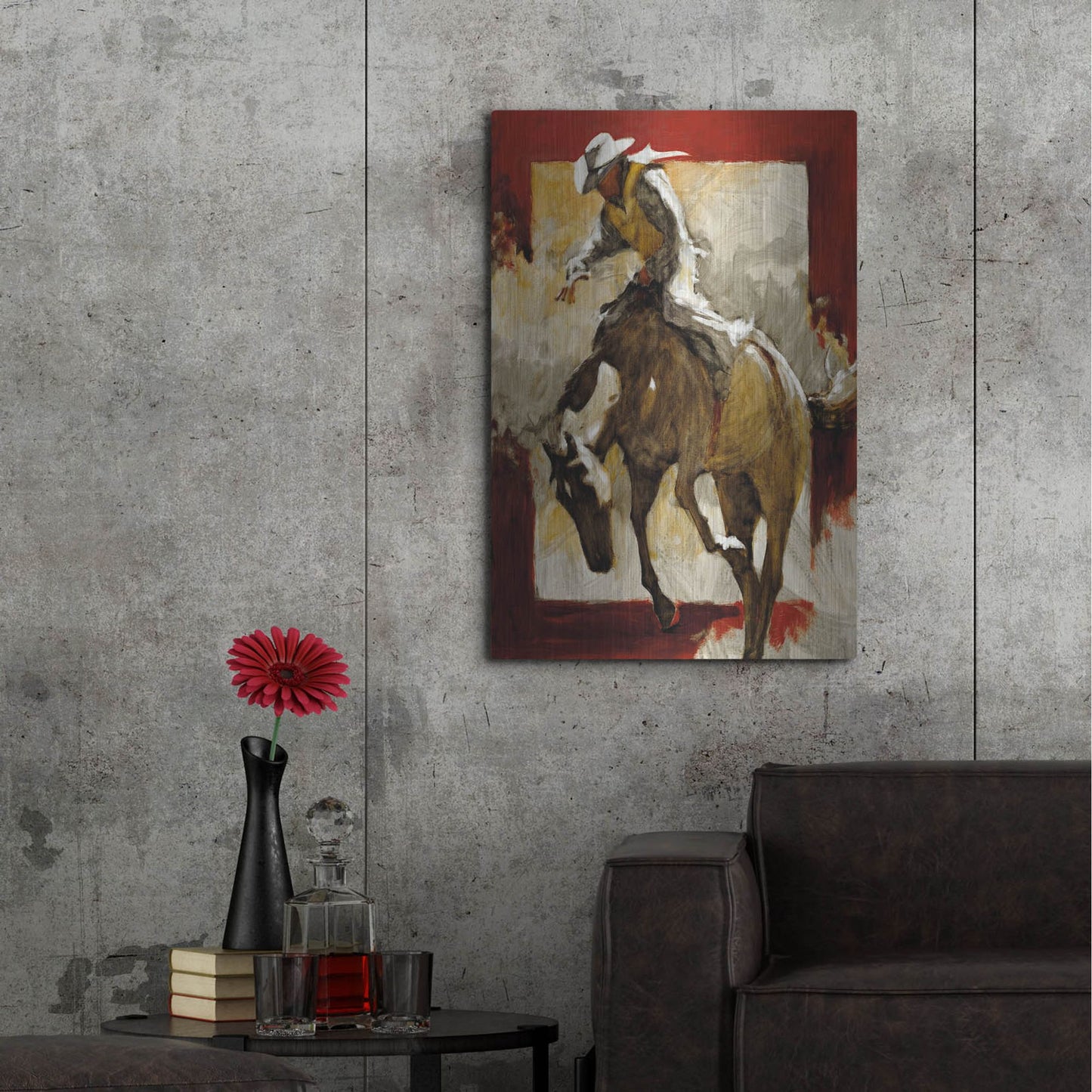 Luxe Metal Art 'Countdown In Red' by J. E. Knauf, Metal Wall Art,24x36