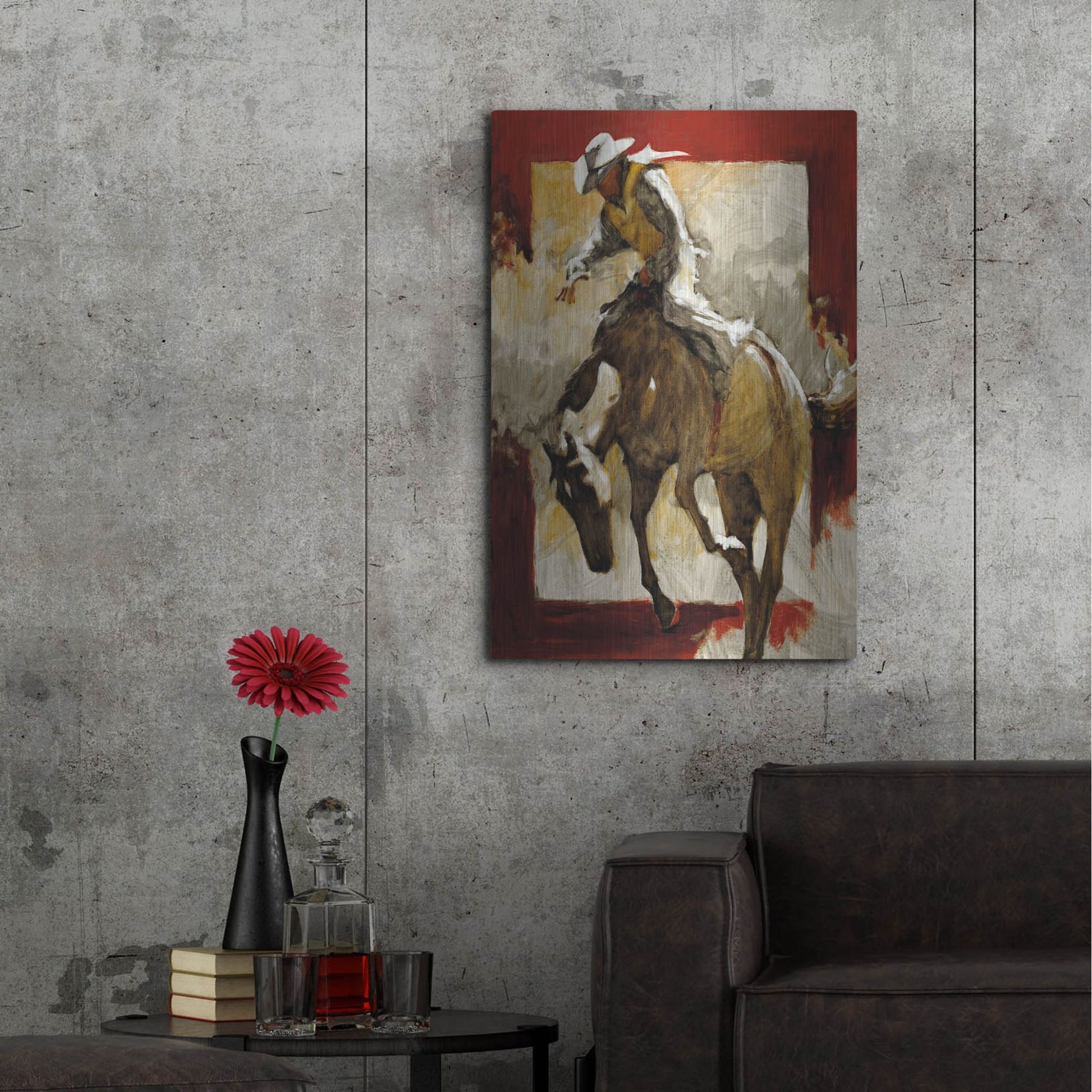 Luxe Metal Art 'Countdown In Red' by J. E. Knauf, Metal Wall Art,24x36