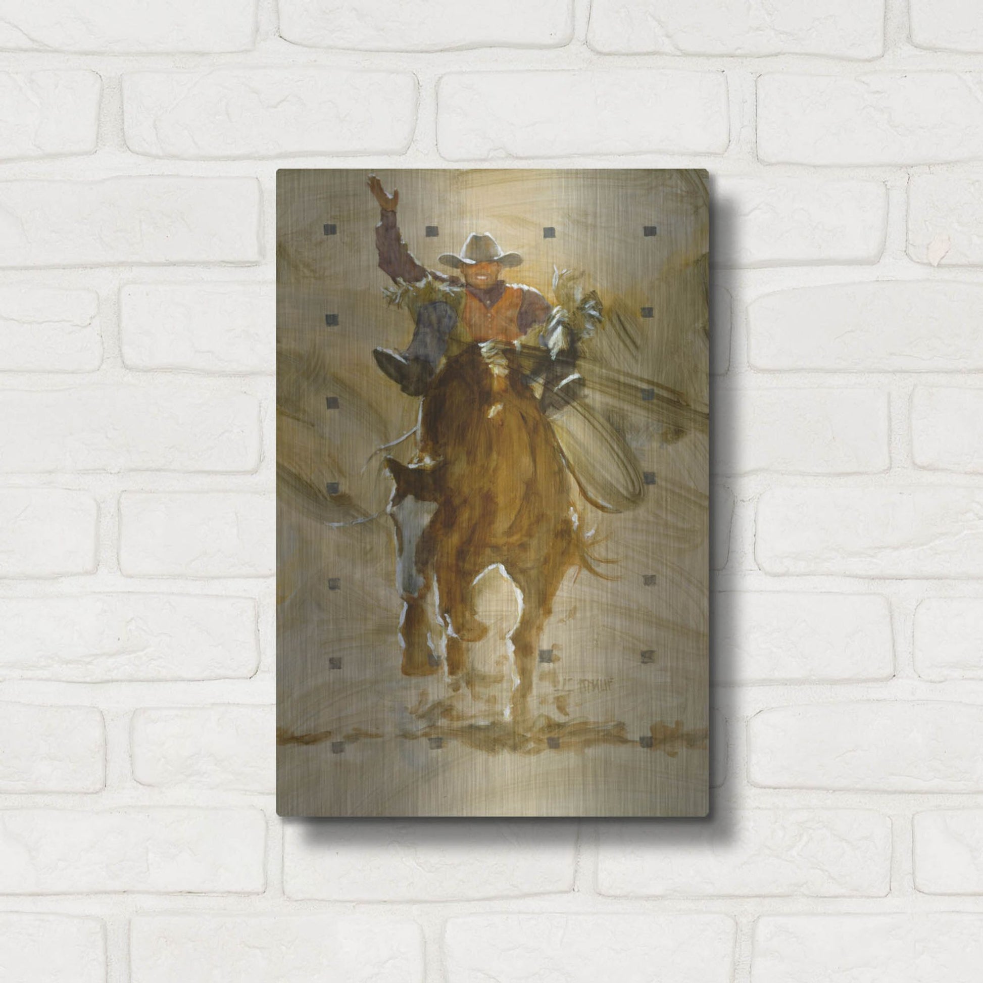 Luxe Metal Art 'Holdin' On' by J. E. Knauf, Metal Wall Art,12x16