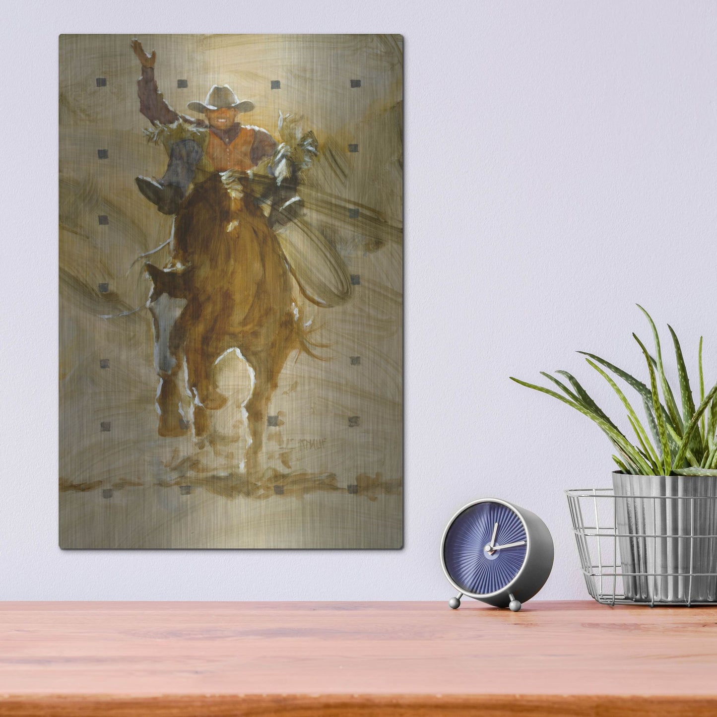 Luxe Metal Art 'Holdin' On' by J. E. Knauf, Metal Wall Art,12x16