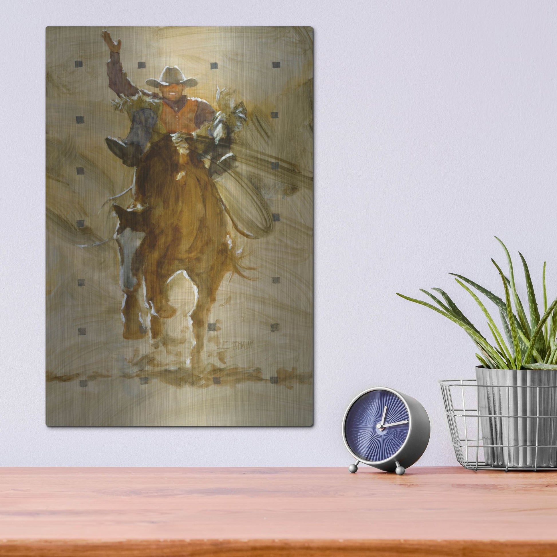 Luxe Metal Art 'Holdin' On' by J. E. Knauf, Metal Wall Art,12x16