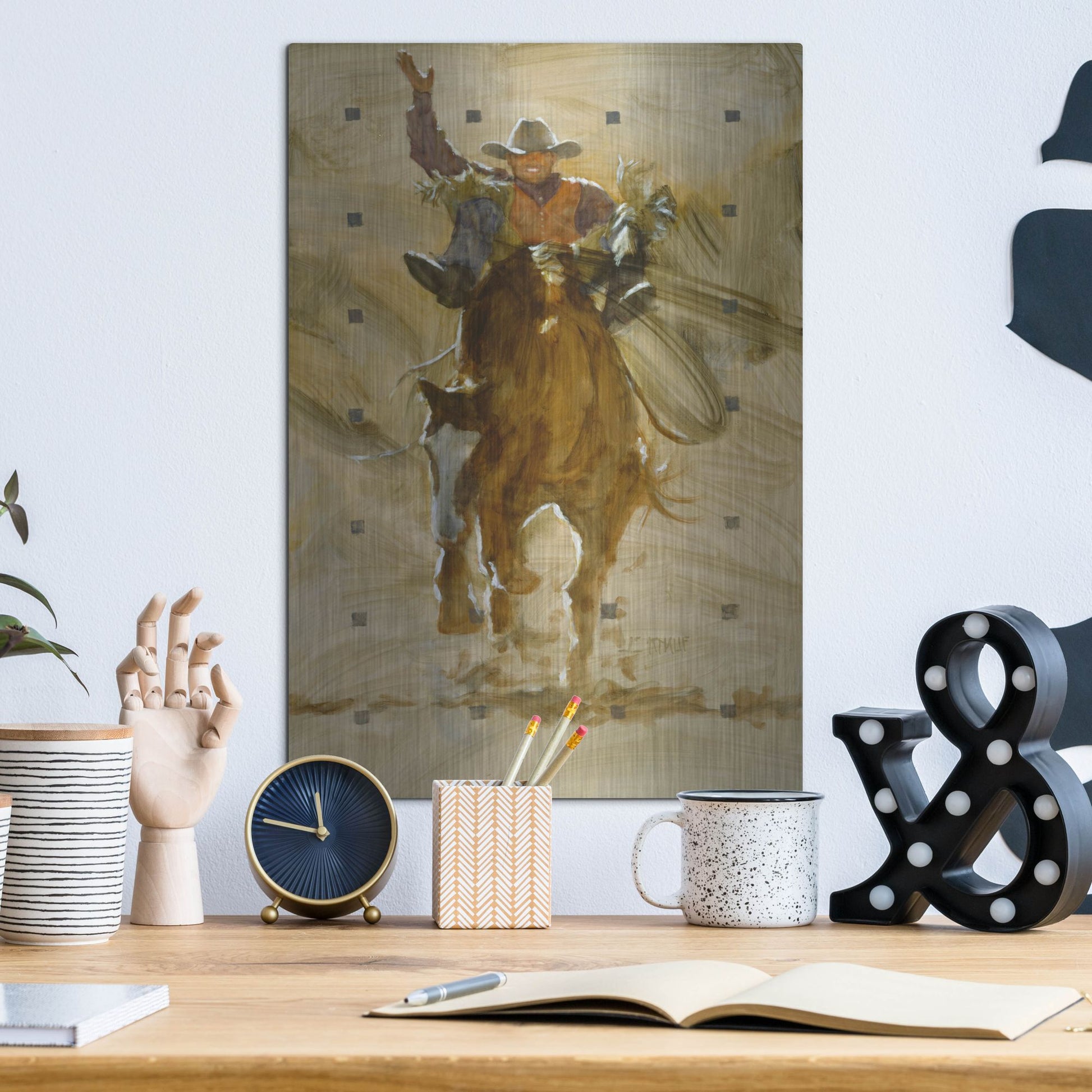 Luxe Metal Art 'Holdin' On' by J. E. Knauf, Metal Wall Art,12x16