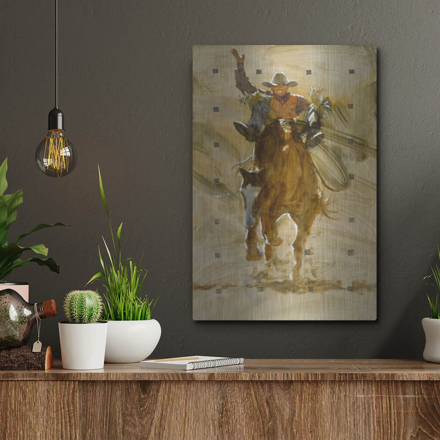 Luxe Metal Art 'Holdin' On' by J. E. Knauf, Metal Wall Art,12x16