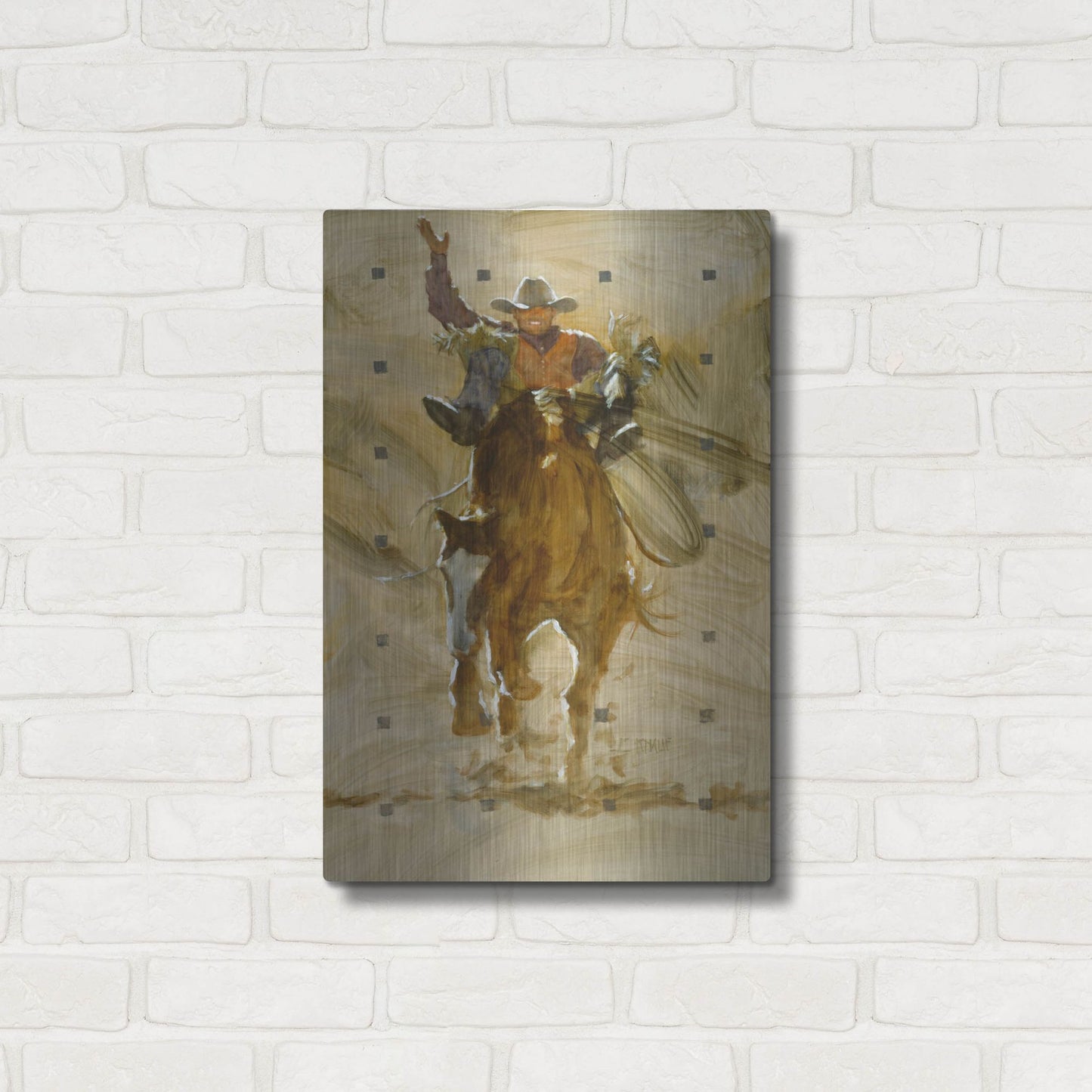 Luxe Metal Art 'Holdin' On' by J. E. Knauf, Metal Wall Art,16x24
