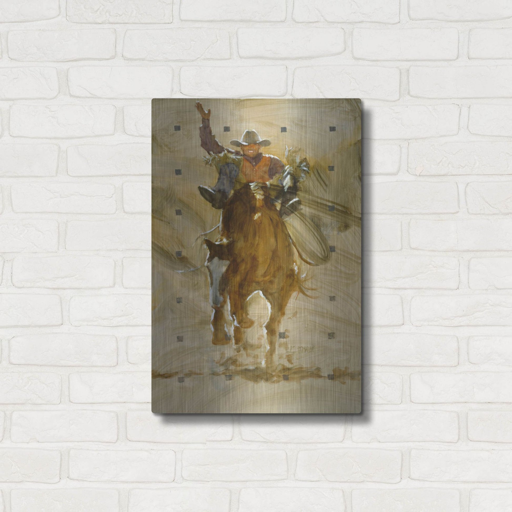 Luxe Metal Art 'Holdin' On' by J. E. Knauf, Metal Wall Art,16x24