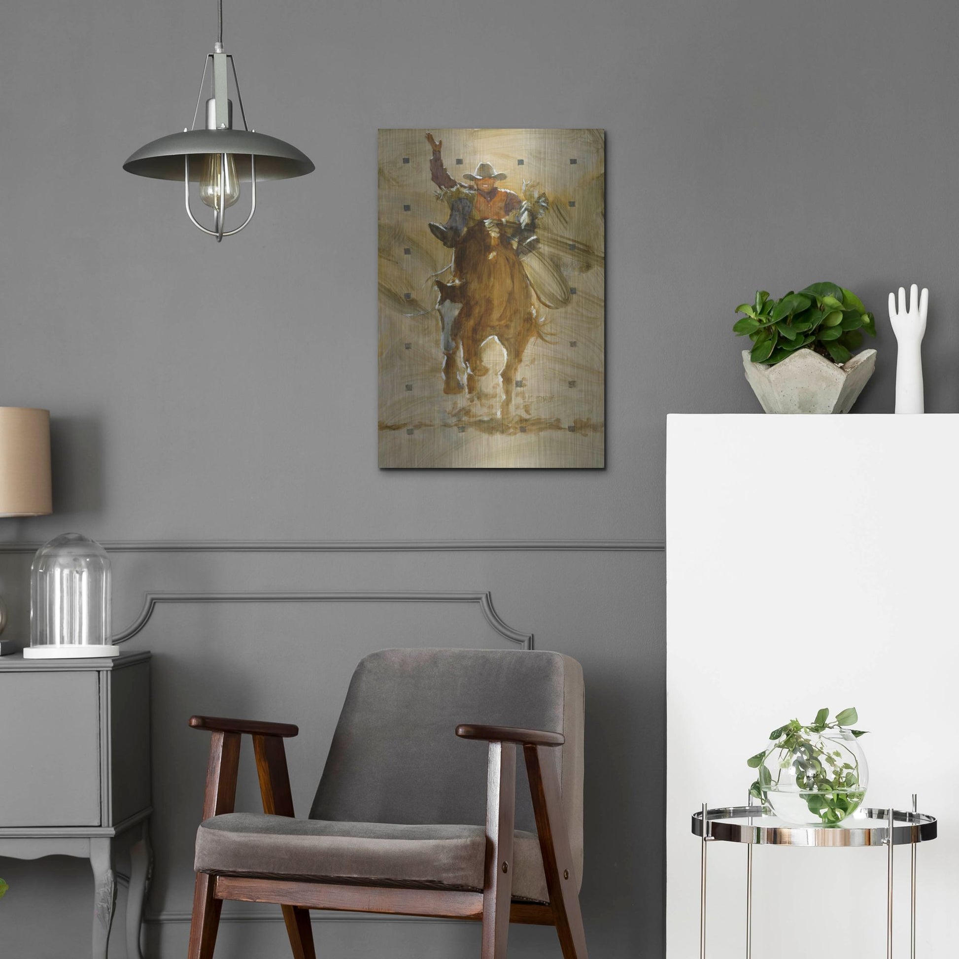 Luxe Metal Art 'Holdin' On' by J. E. Knauf, Metal Wall Art,16x24