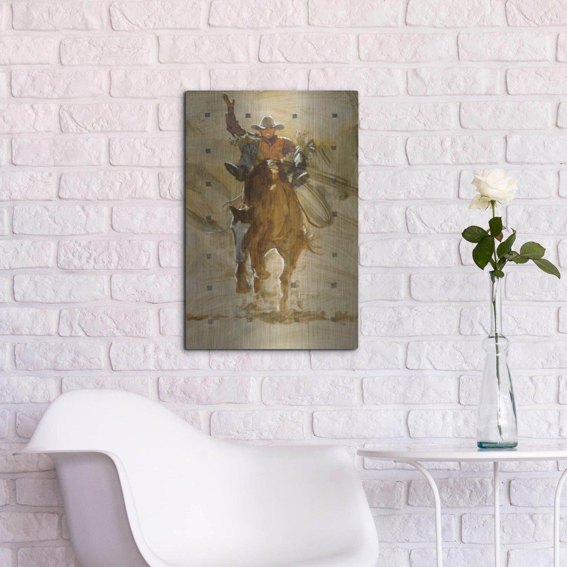 Luxe Metal Art 'Holdin' On' by J. E. Knauf, Metal Wall Art,16x24