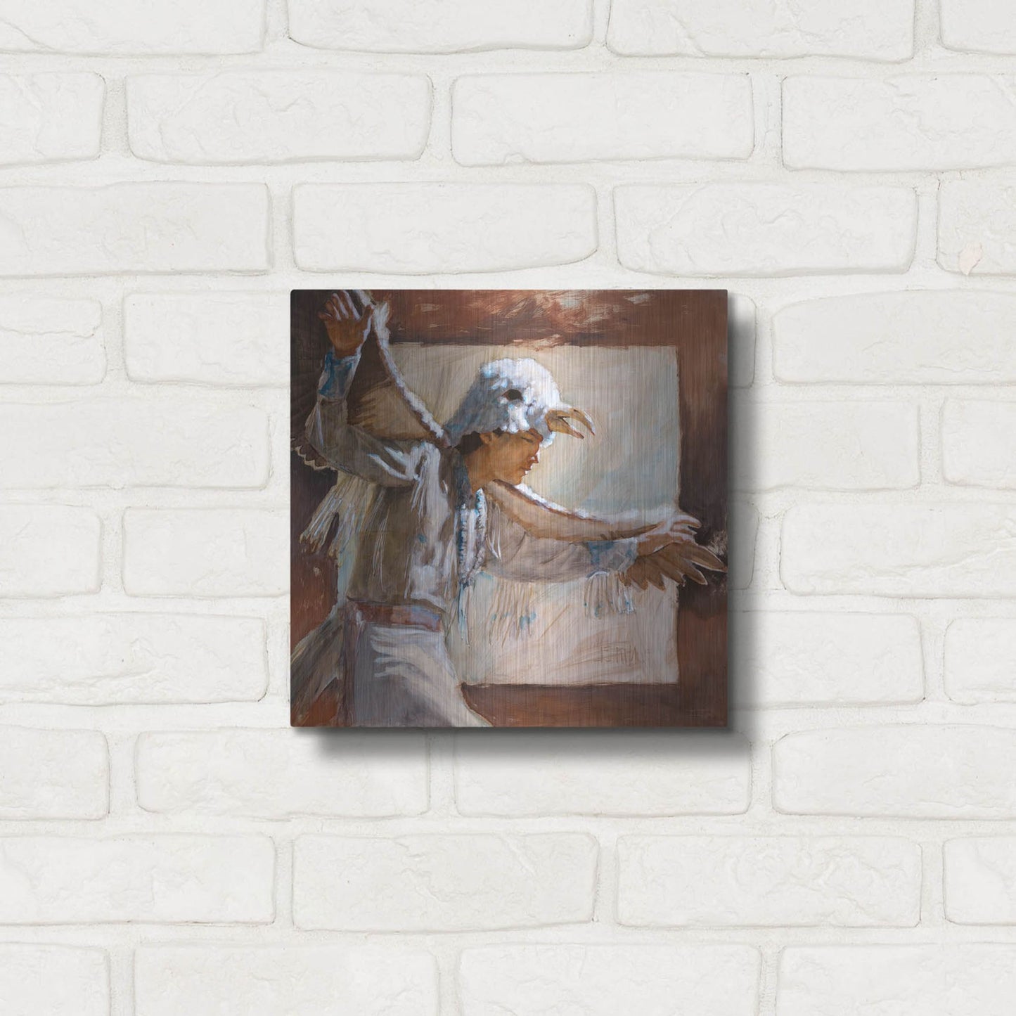 Luxe Metal Art 'Eagle Dance' by J. E. Knauf, Metal Wall Art,12x12